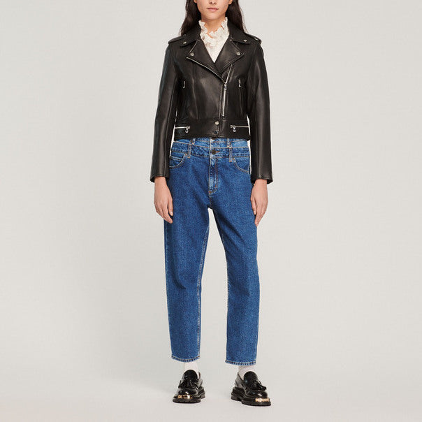 Blouson en cuir Sandro seconde main