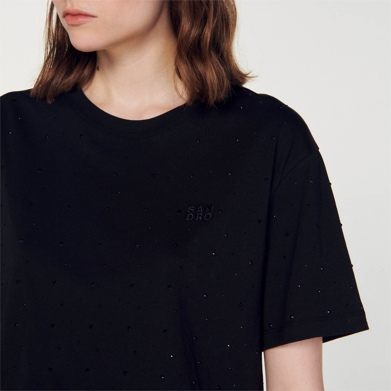 Tee-shirt court strassé Sandro seconde main