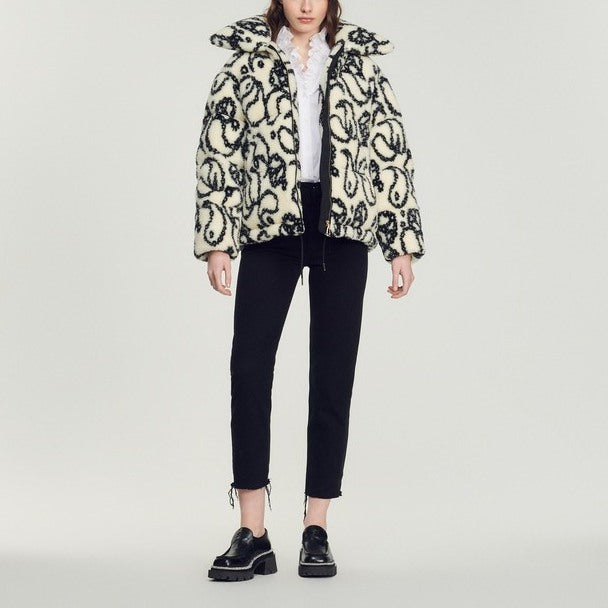 Doudoune oversize en fausse fourrure Sandro seconde main