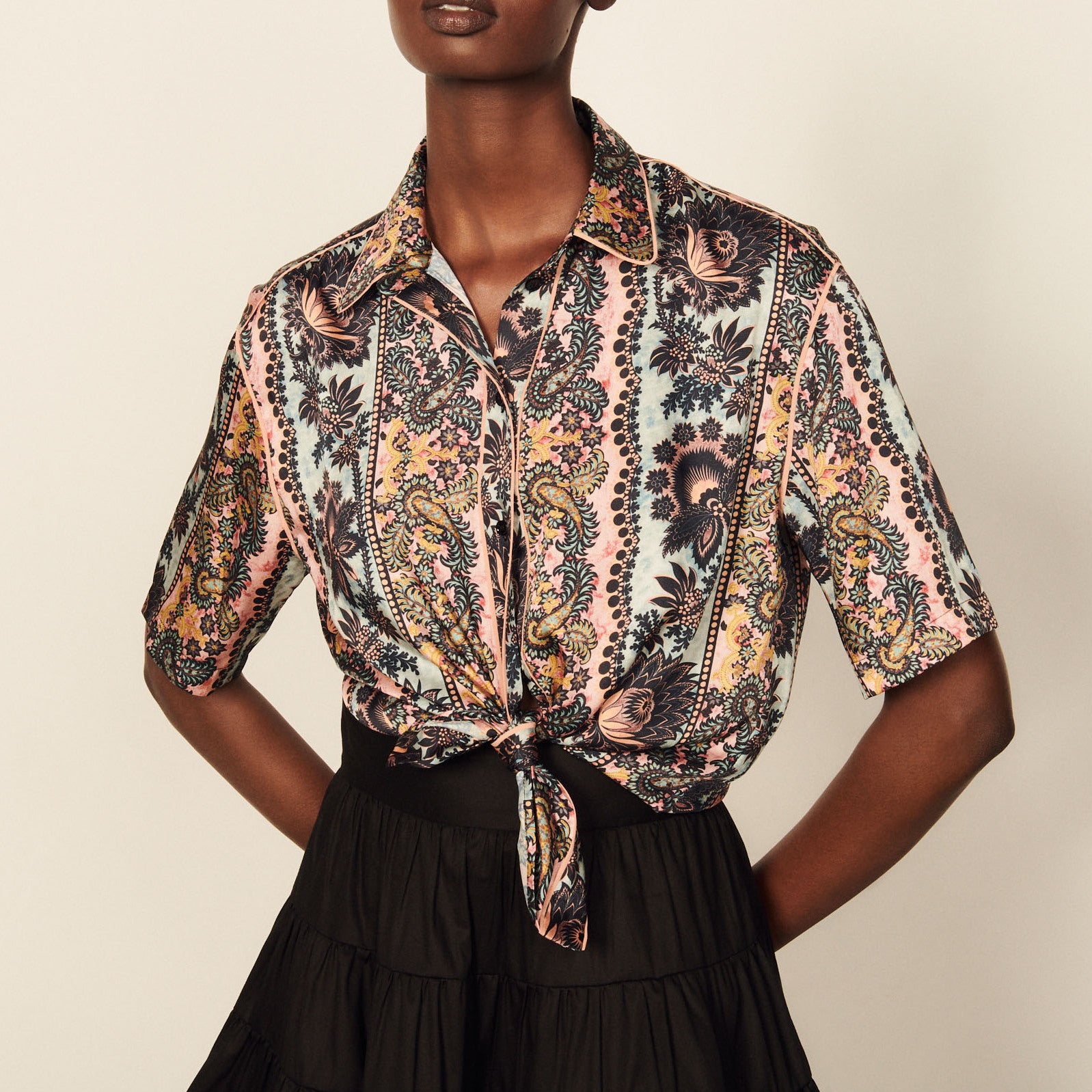 Chemise fluide imprimé tie&dye baroque Sandro seconde main