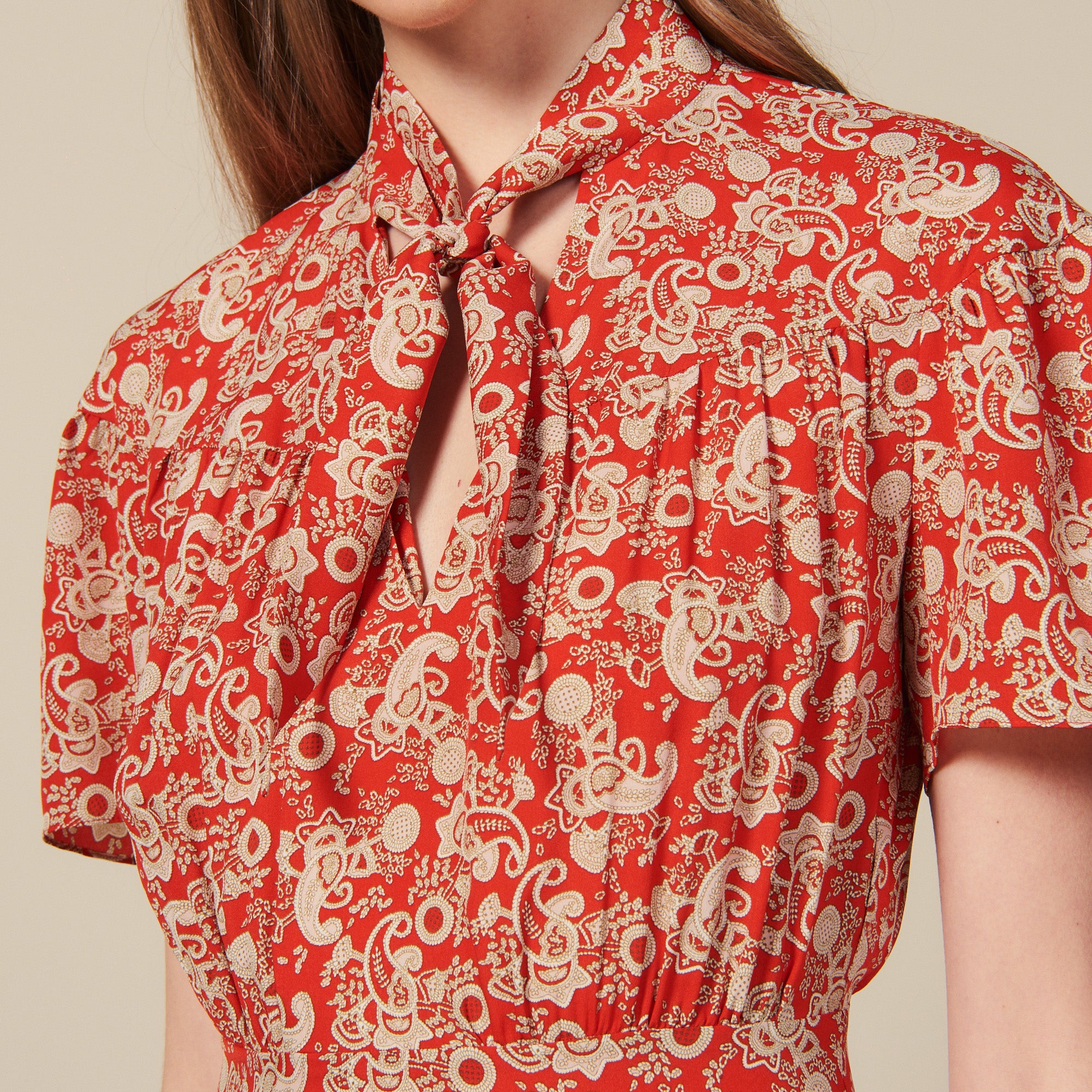 Robe à manches courtes imprimée Sandro seconde main