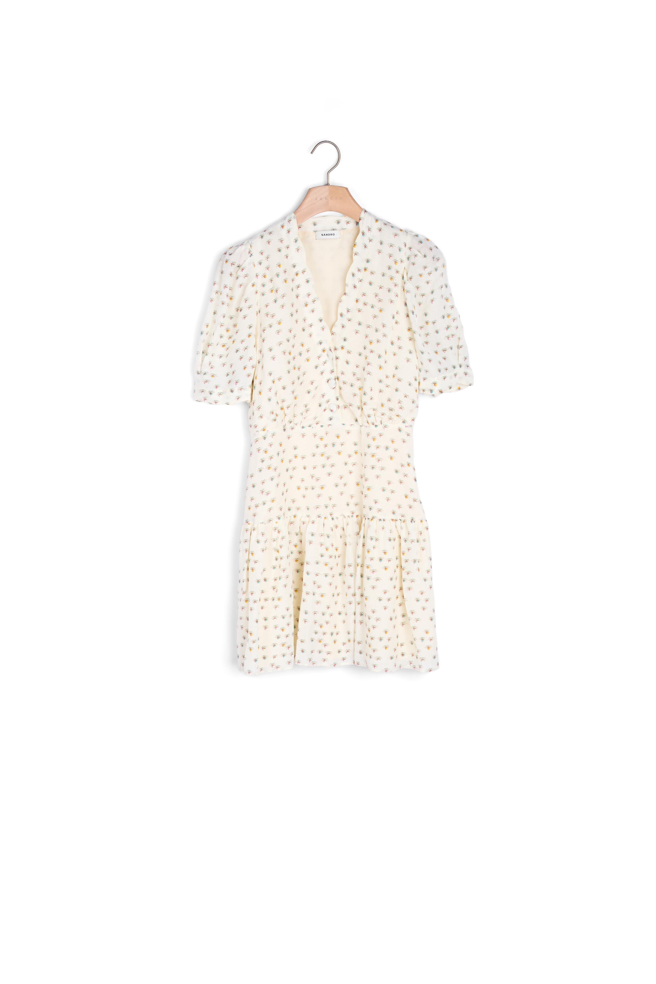 Robe à manches courtes imprimé Fleurs Sandro seconde main