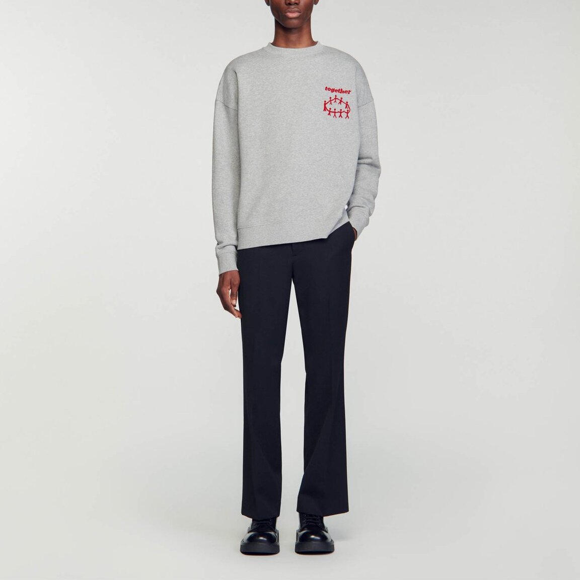 Sweat gris chiné Sandro seconde main