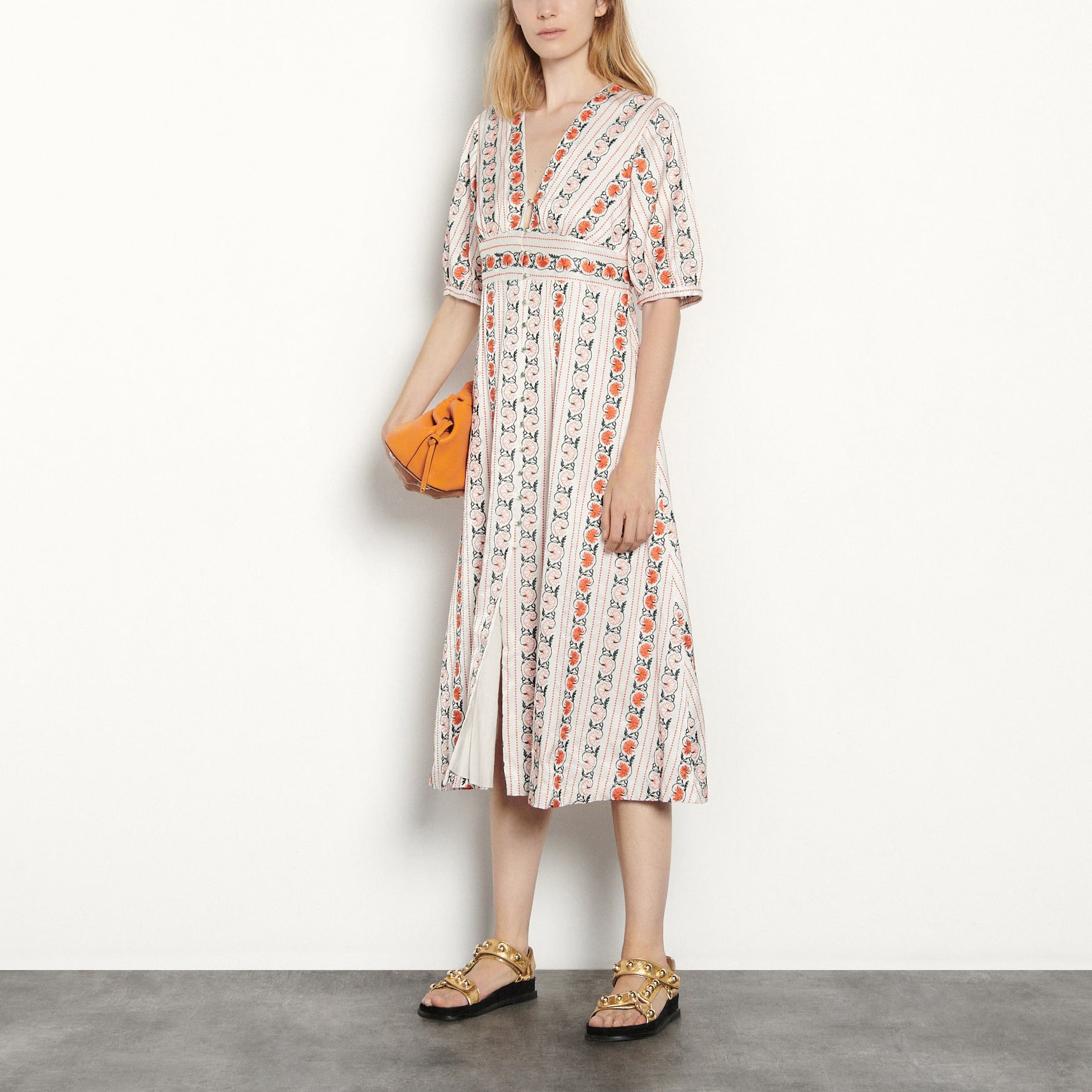 Robe longue en broderie Sandro seconde main