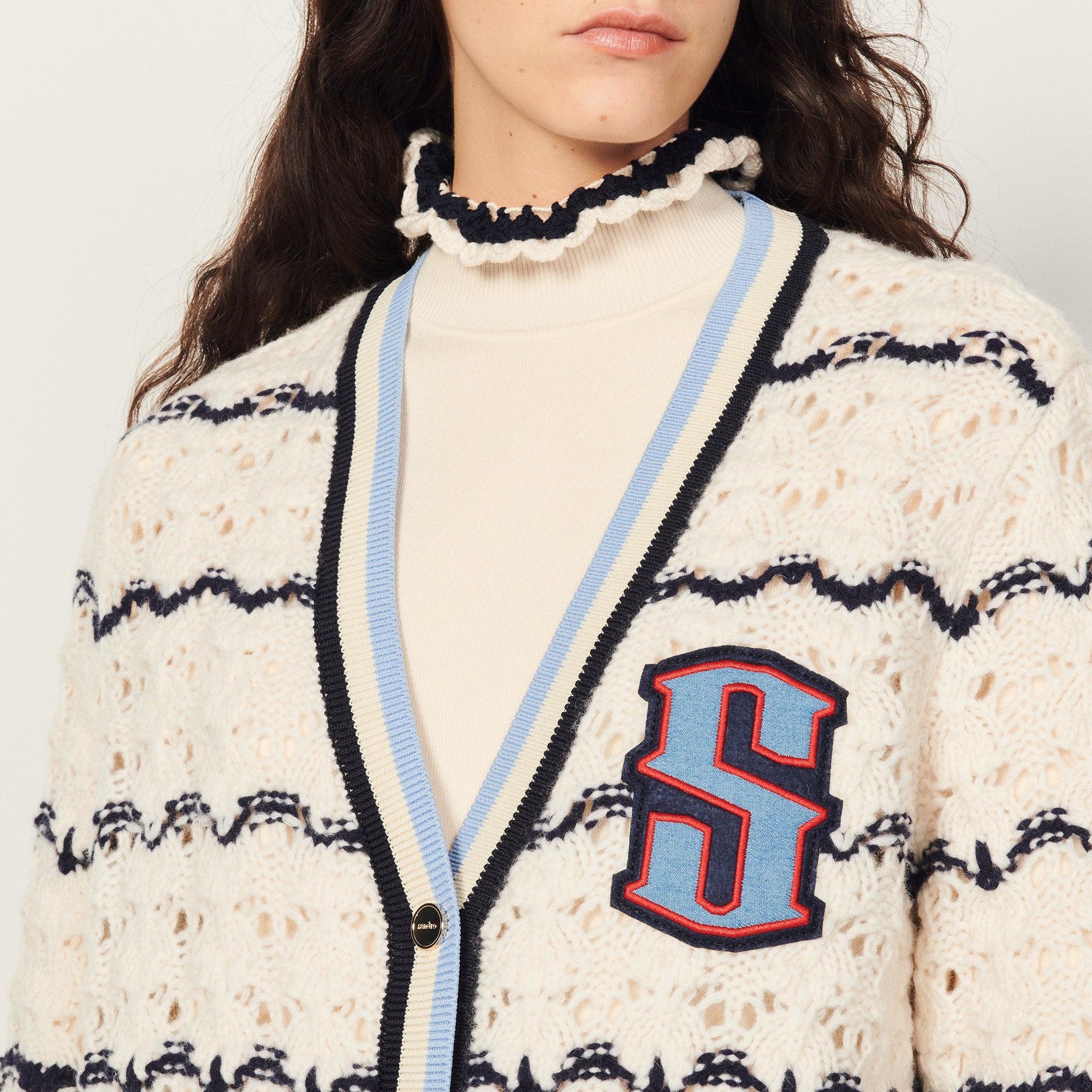 Cardi-coat avec patch Sandro seconde main