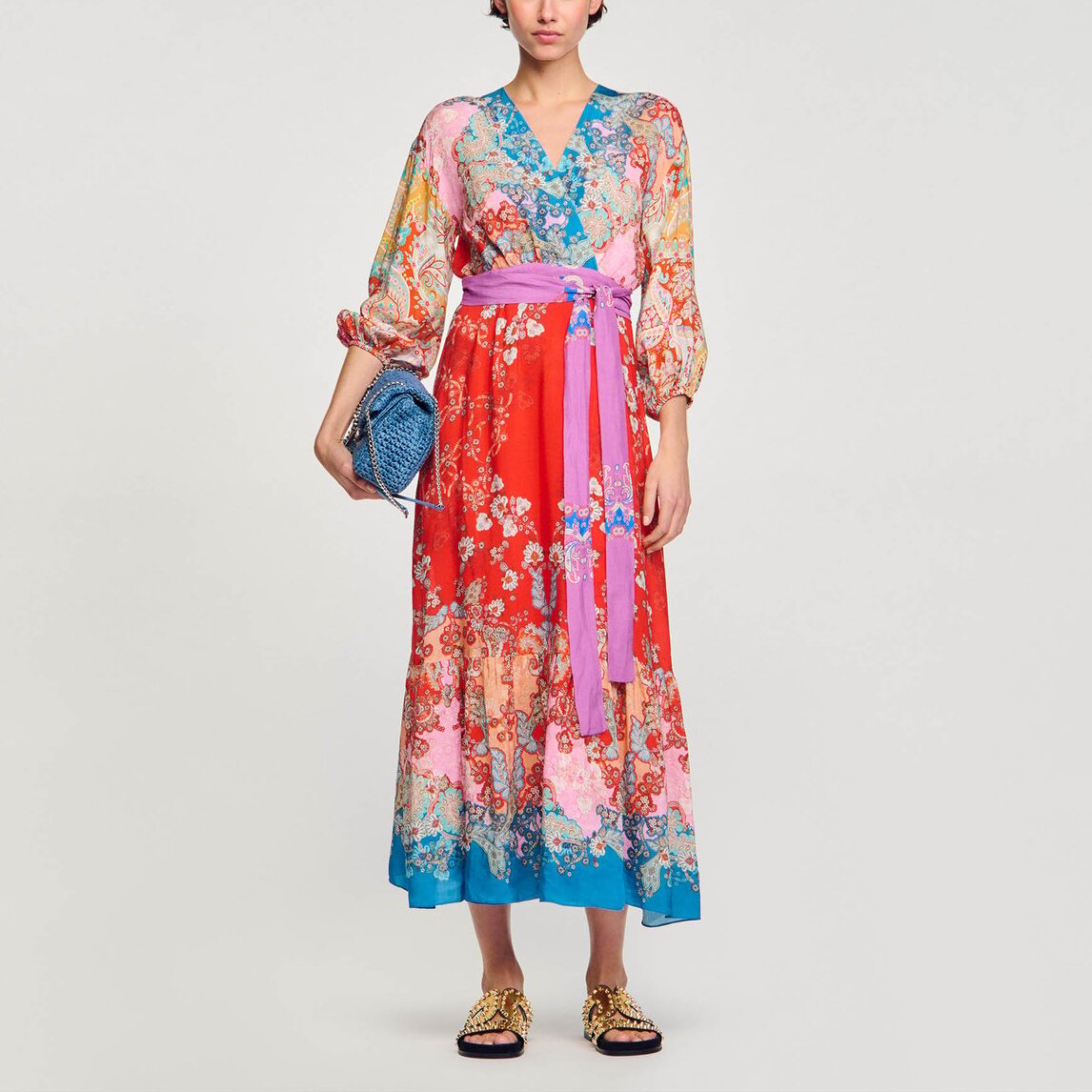 Robe longue portefeuille Sandro seconde main