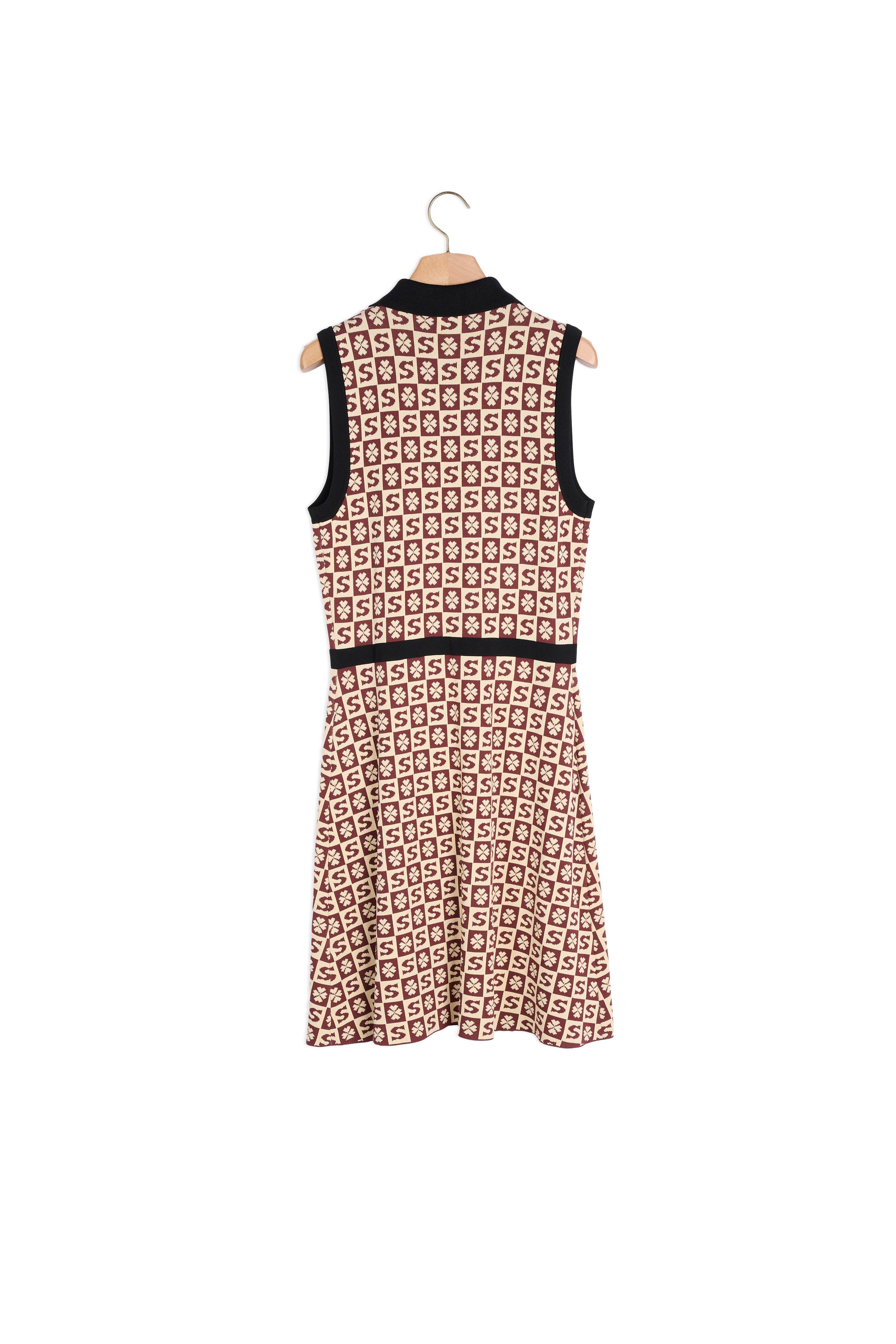 Robe polo sans manches à motif jacquard Sandro seconde main