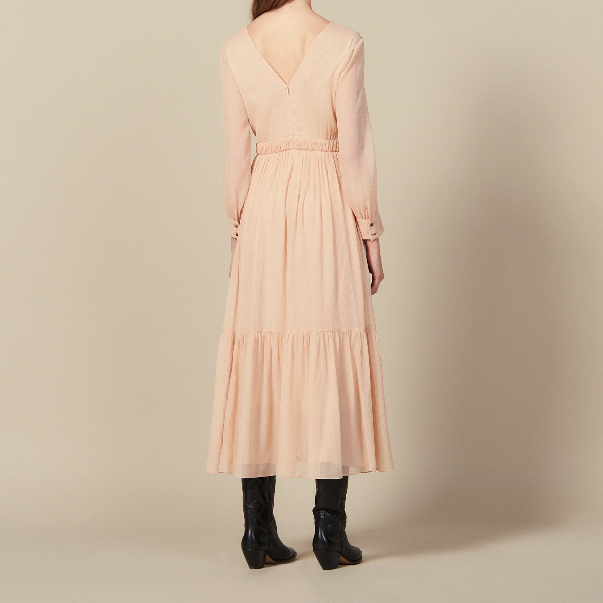 Robe longue plissée à manches longues Sandro seconde main