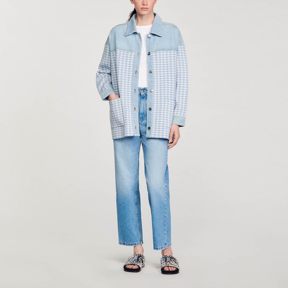 Cardicoat pied-de-poule Sandro seconde main