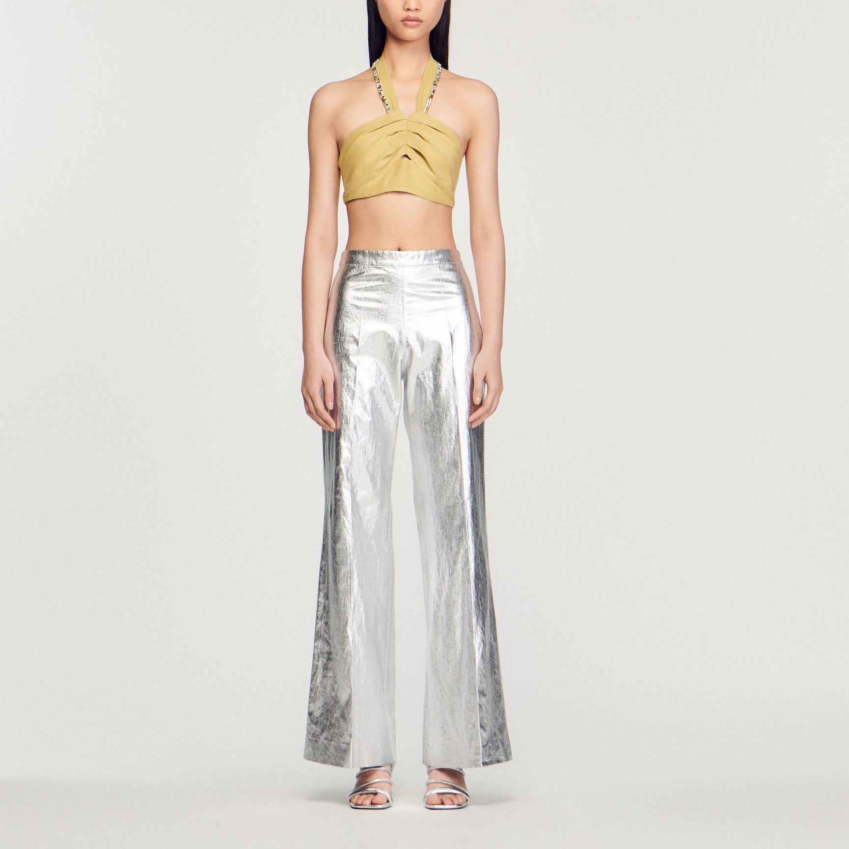 Top court orné de strass Sandro seconde main