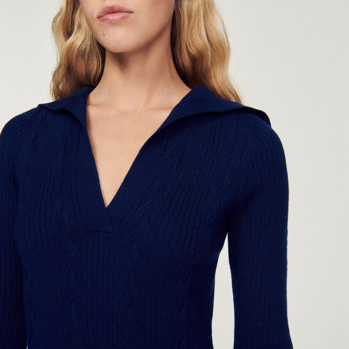 Robe longue à col vareuse Sandro seconde main