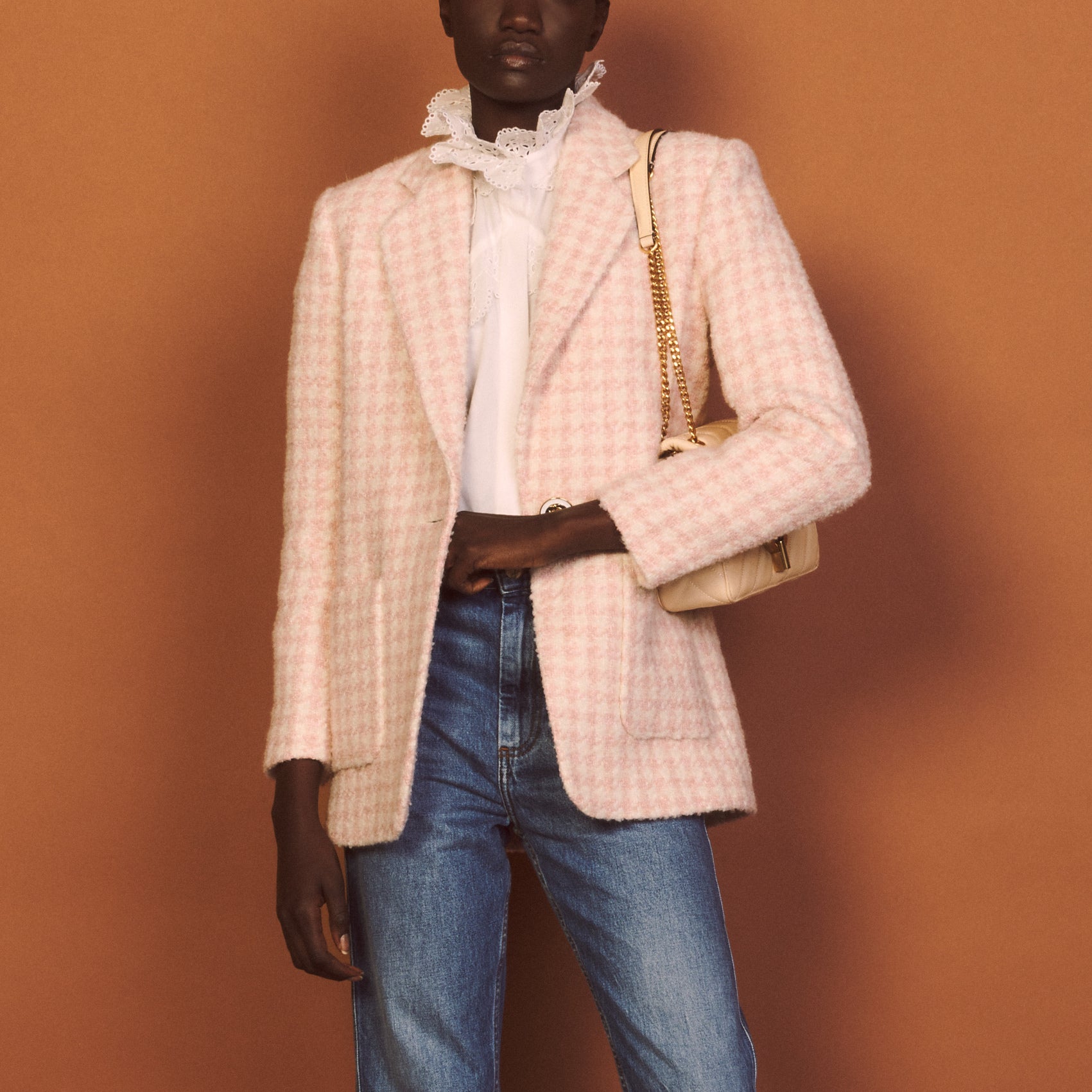 Veste imprimé blanc et rose Sandro seconde main