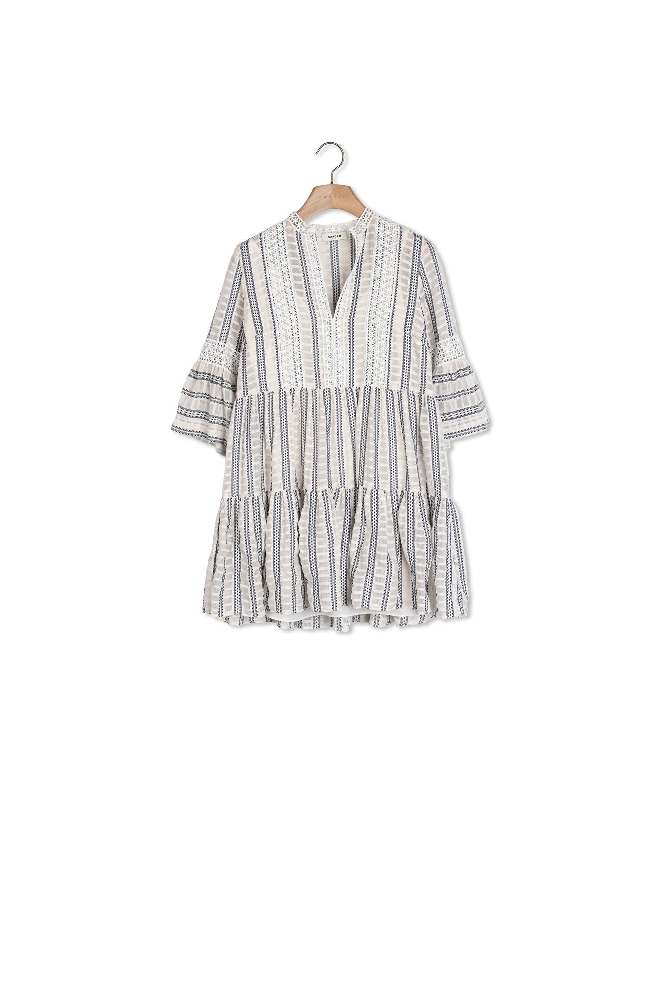 Robe courte évasée à manches courtes Sandro seconde main