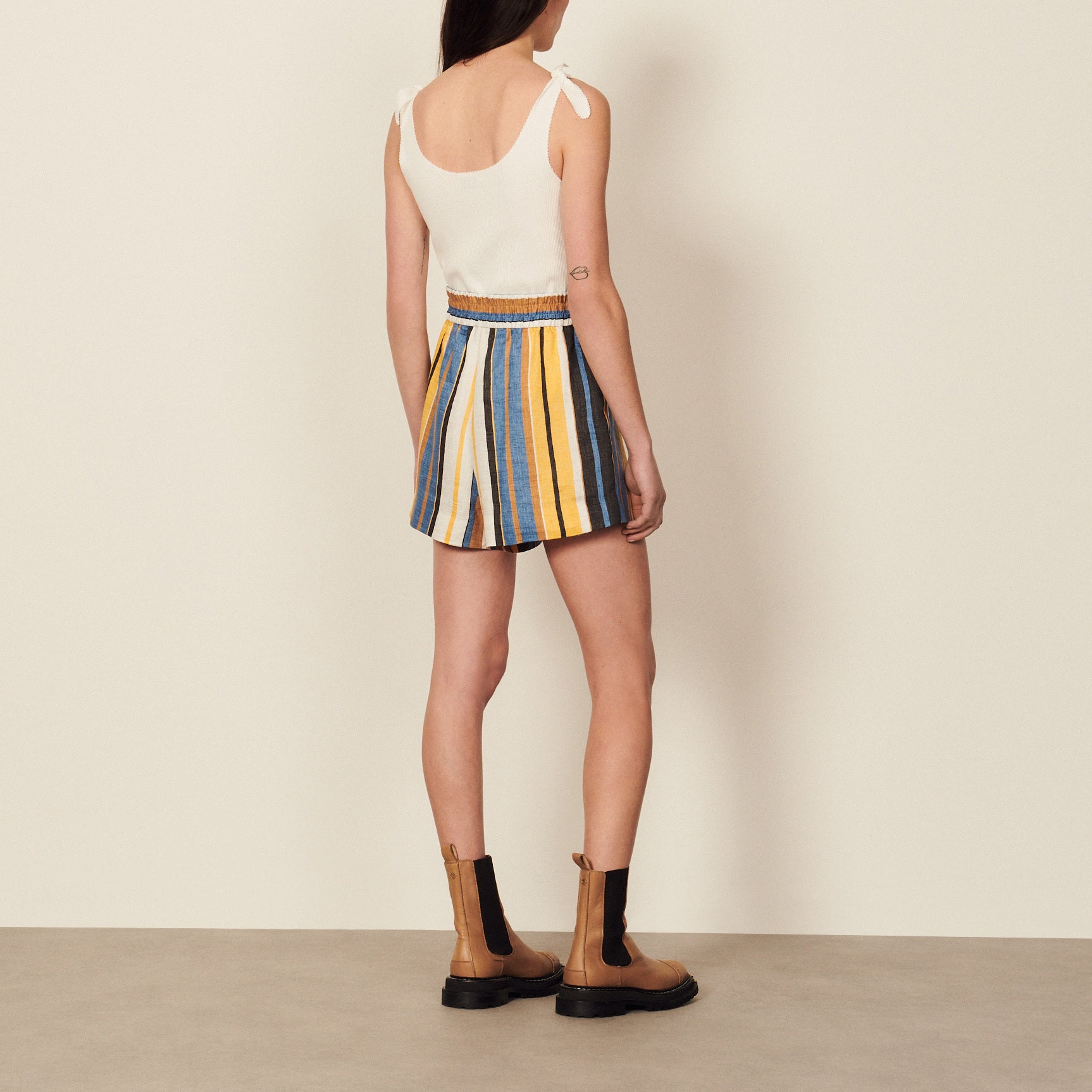 Short rayé en lin Sandro seconde main