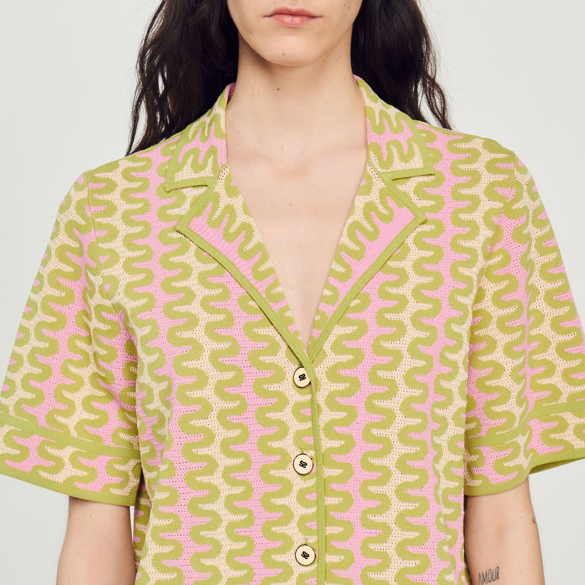 Cardigan en Maille à motifs Sandro seconde main