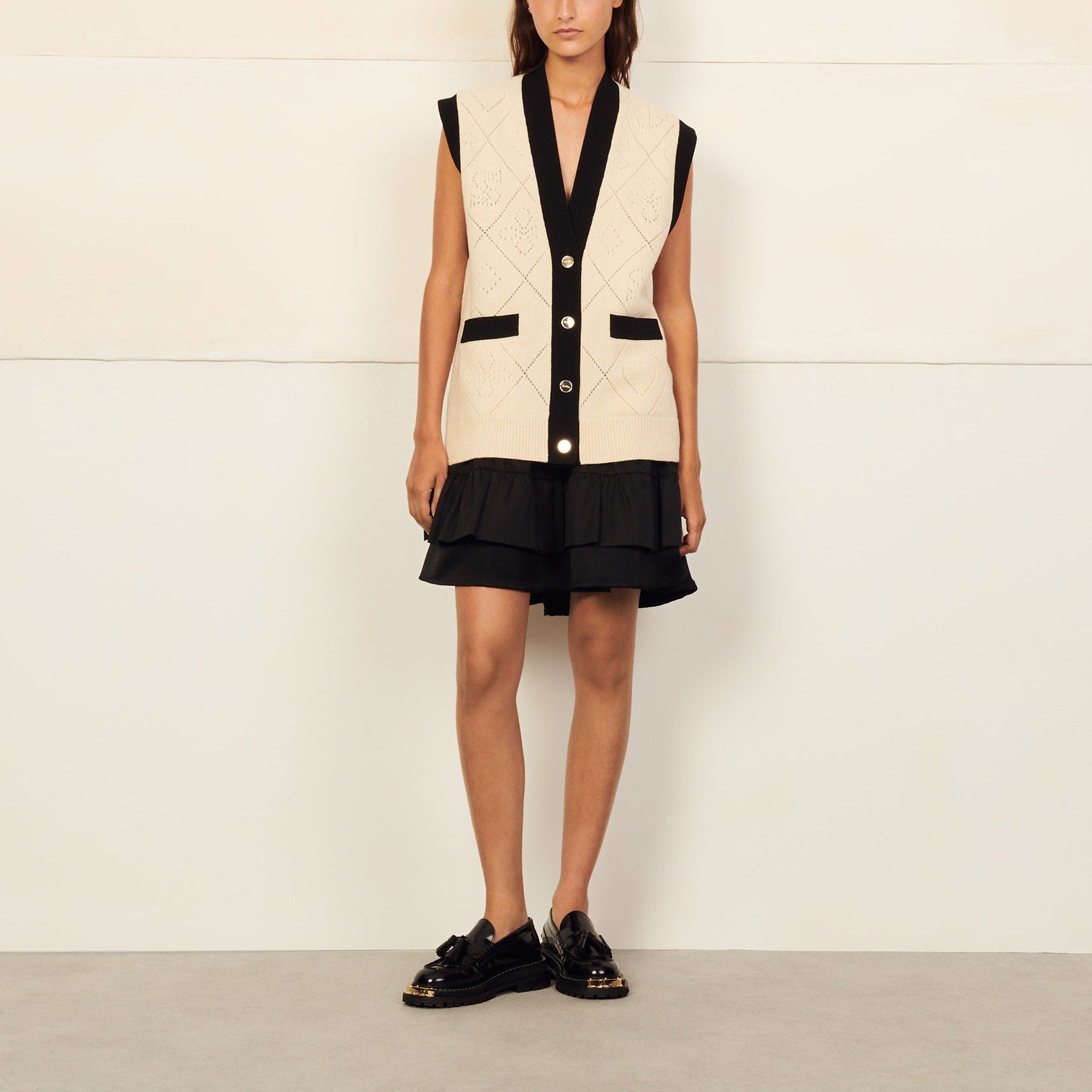 Cardi coat oversize sans manches Sandro seconde main