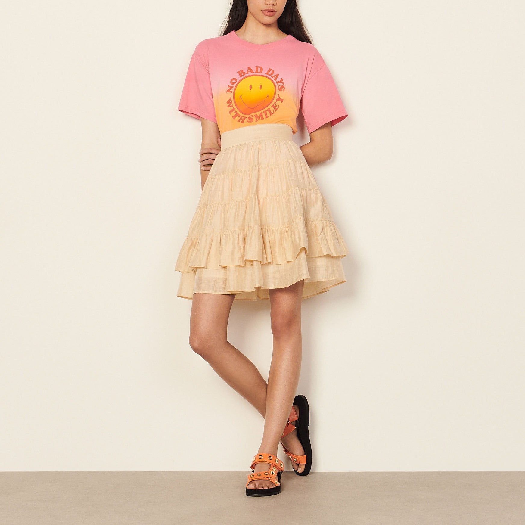 Jupe courte à volants Sandro seconde main