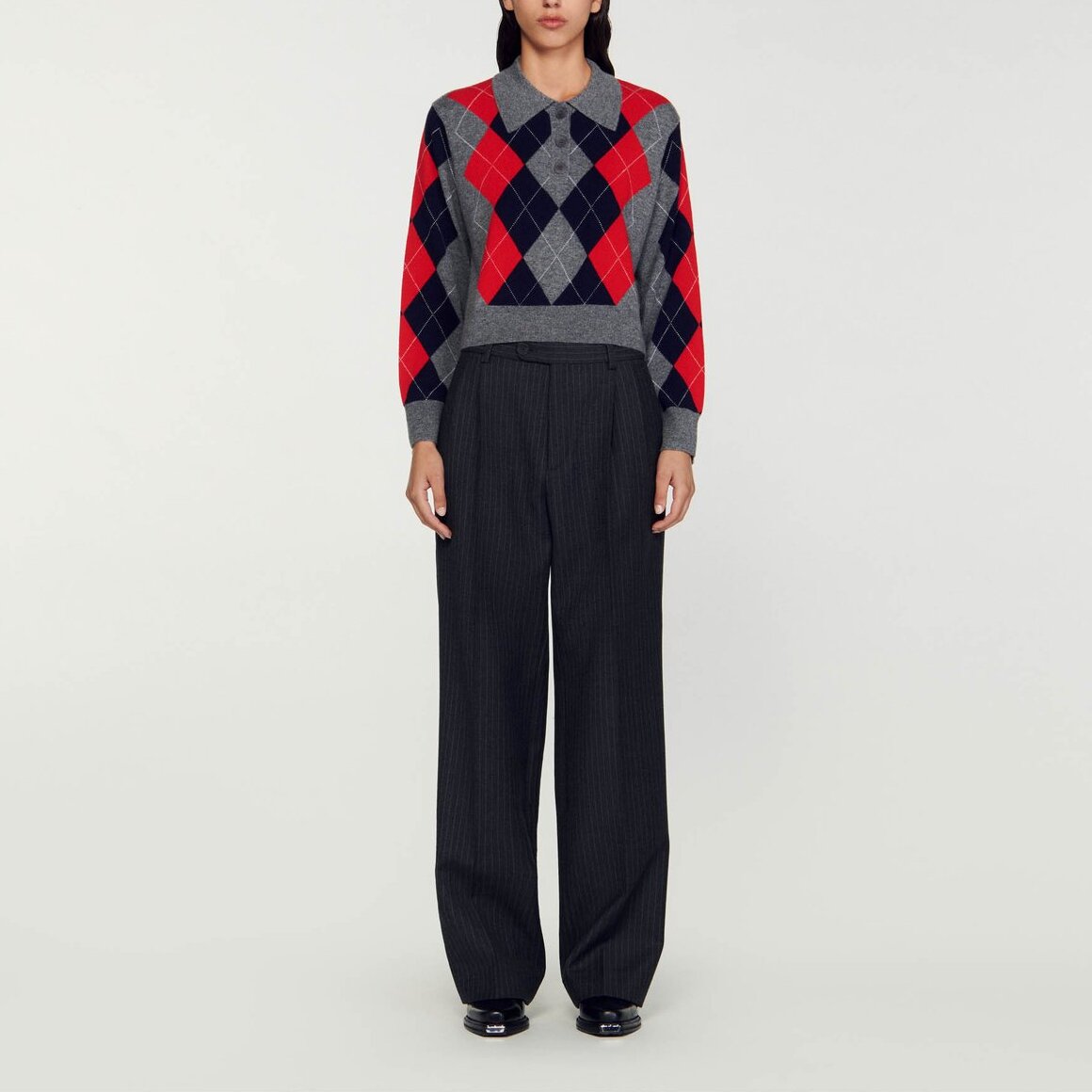 Pull polo losange Sandro seconde main