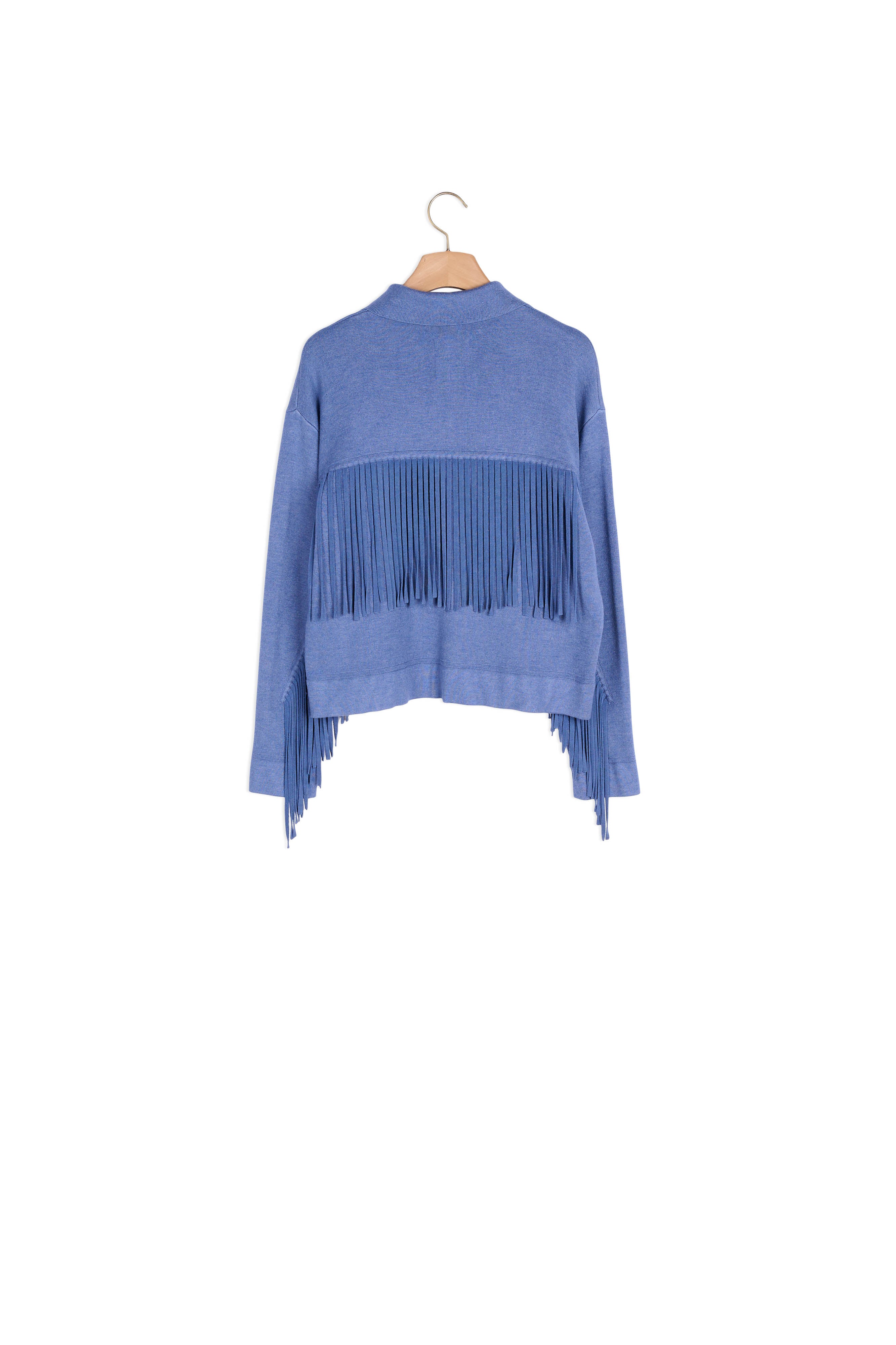 Cardi-coat court à franges Sandro seconde main