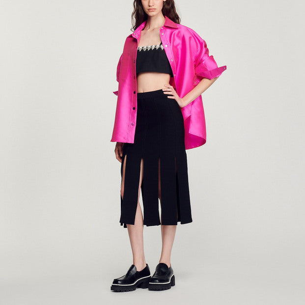 Jupe en Maille à larges franges Sandro seconde main