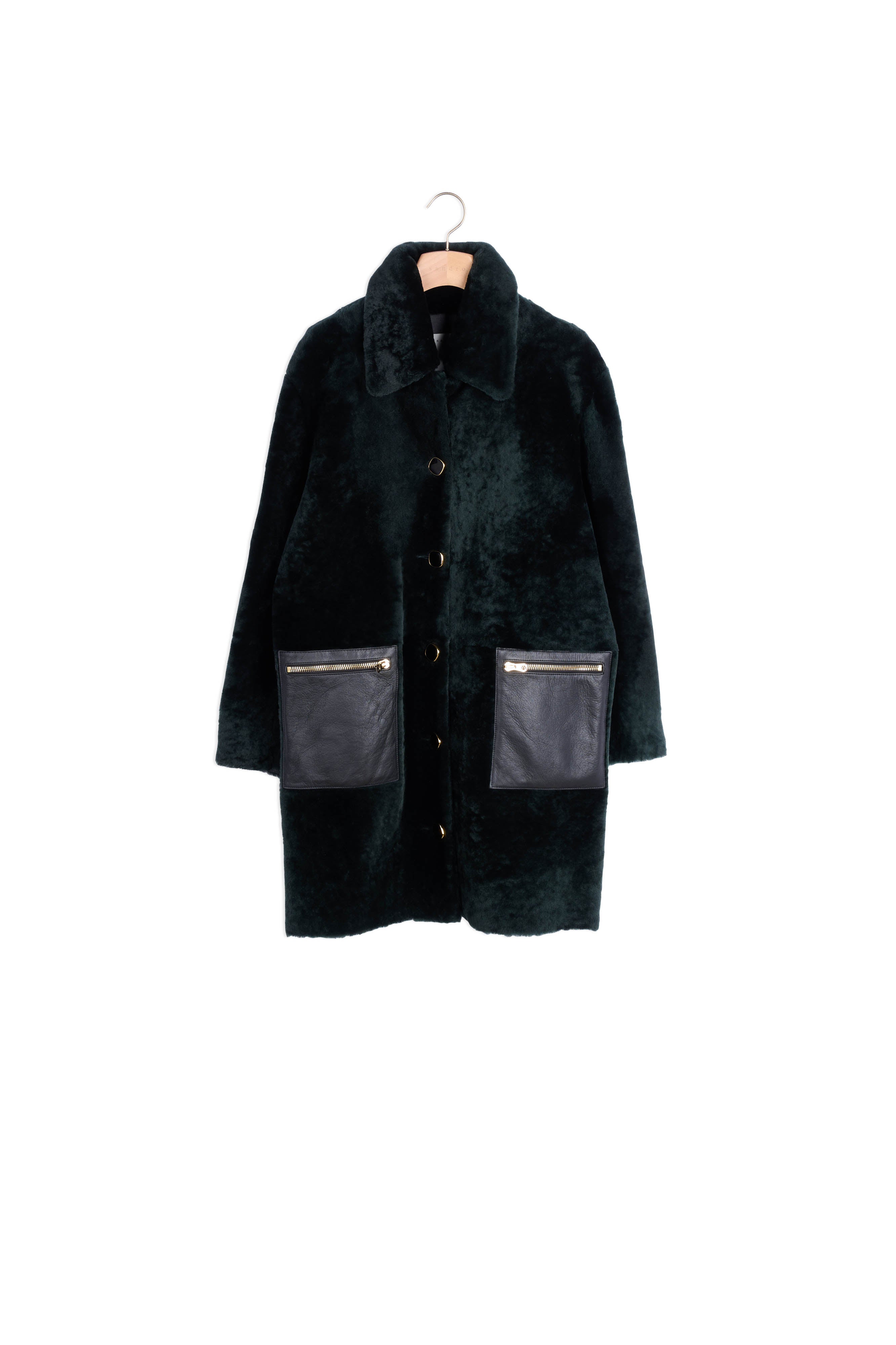 Manteau en peau lainée mi long Sandro seconde main