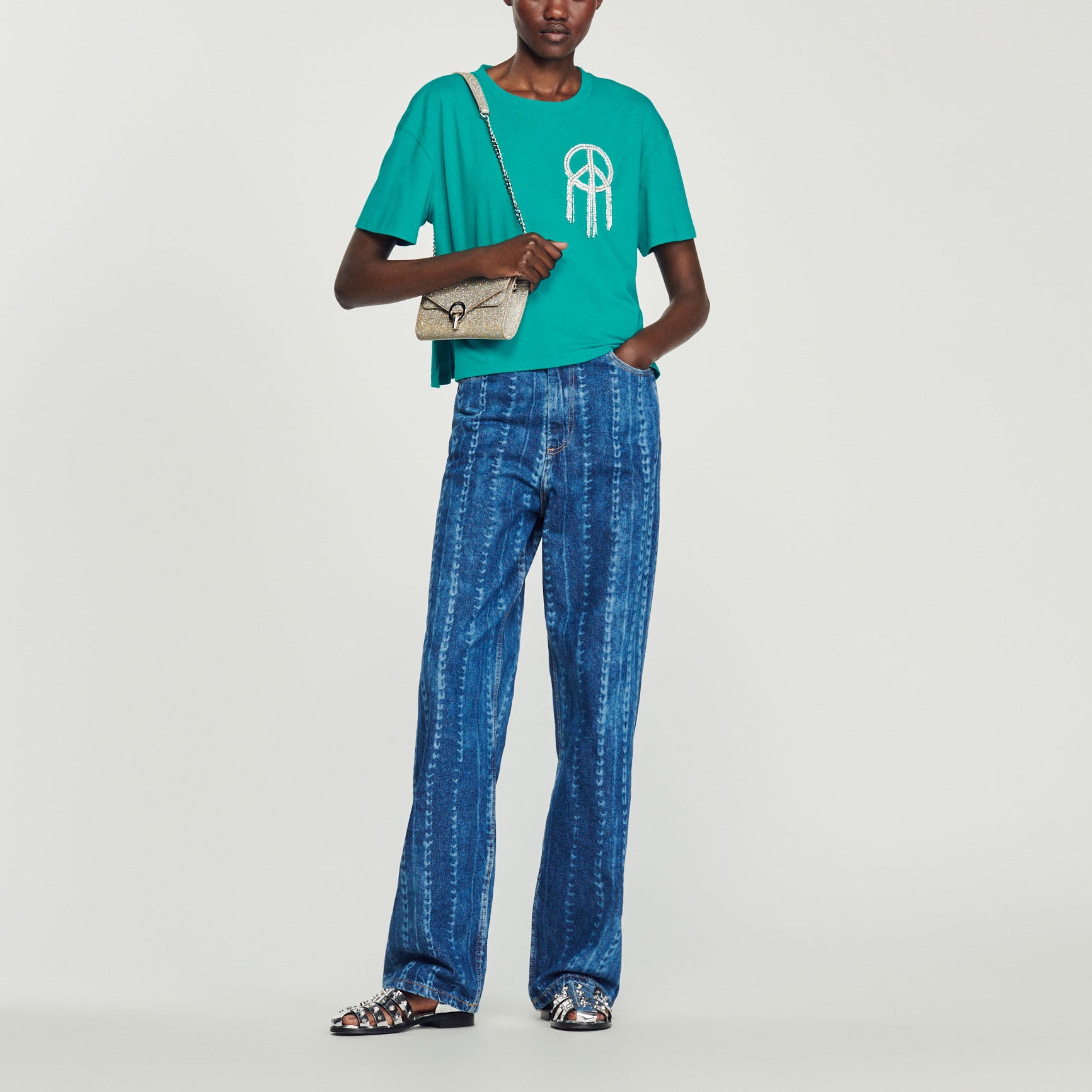 T-shirt Peace and Love Sandro seconde main