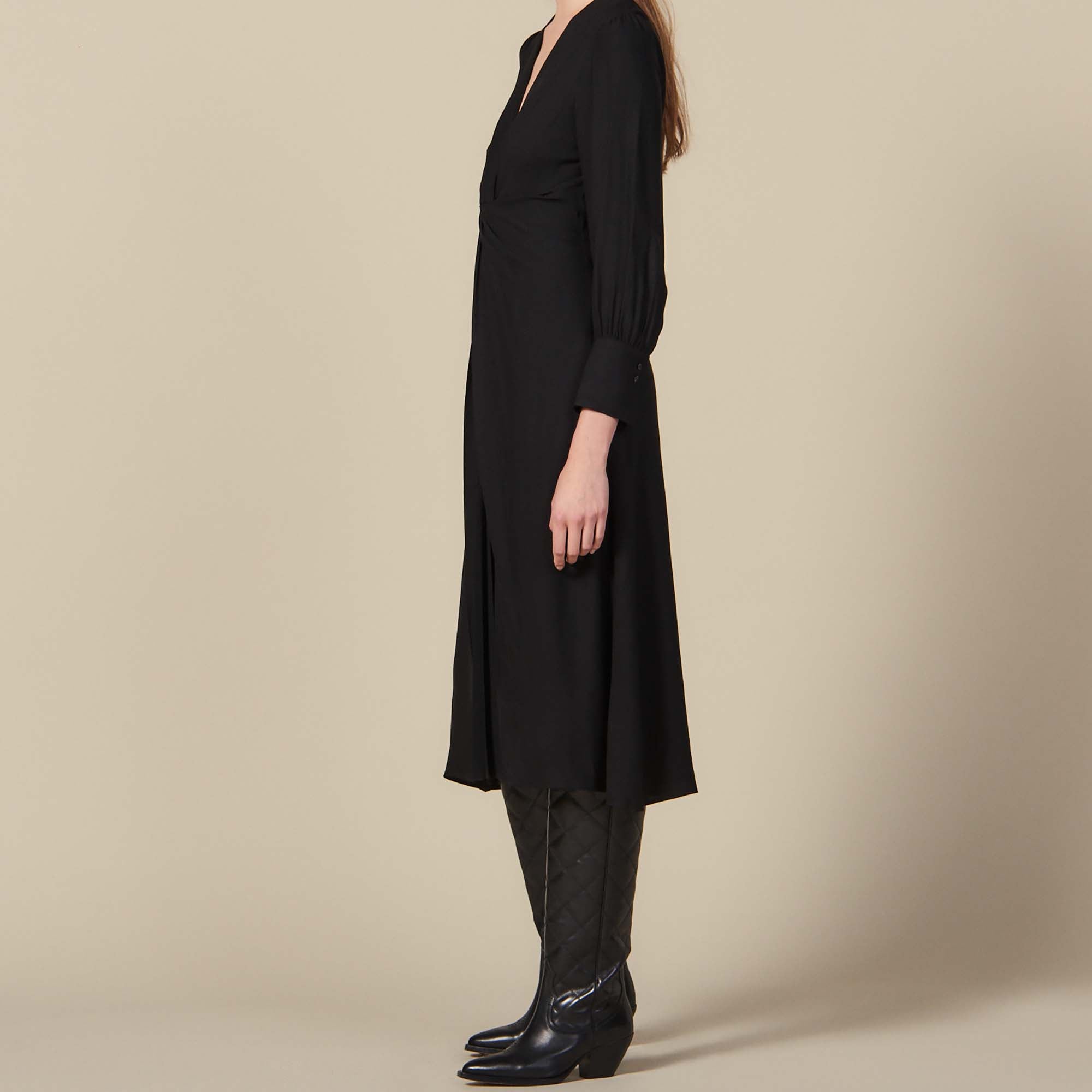 Robe longue drapée Sandro seconde main