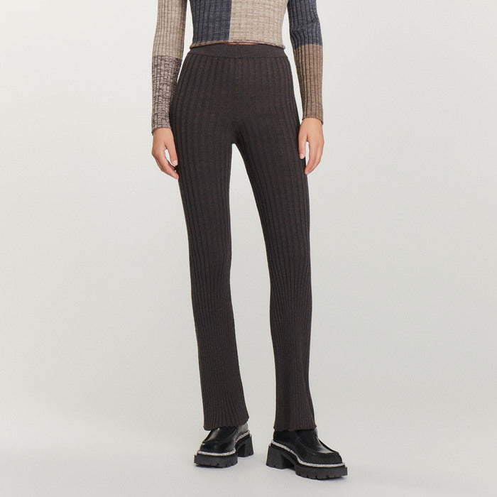 Pantalon en Maille côtelée Sandro seconde main