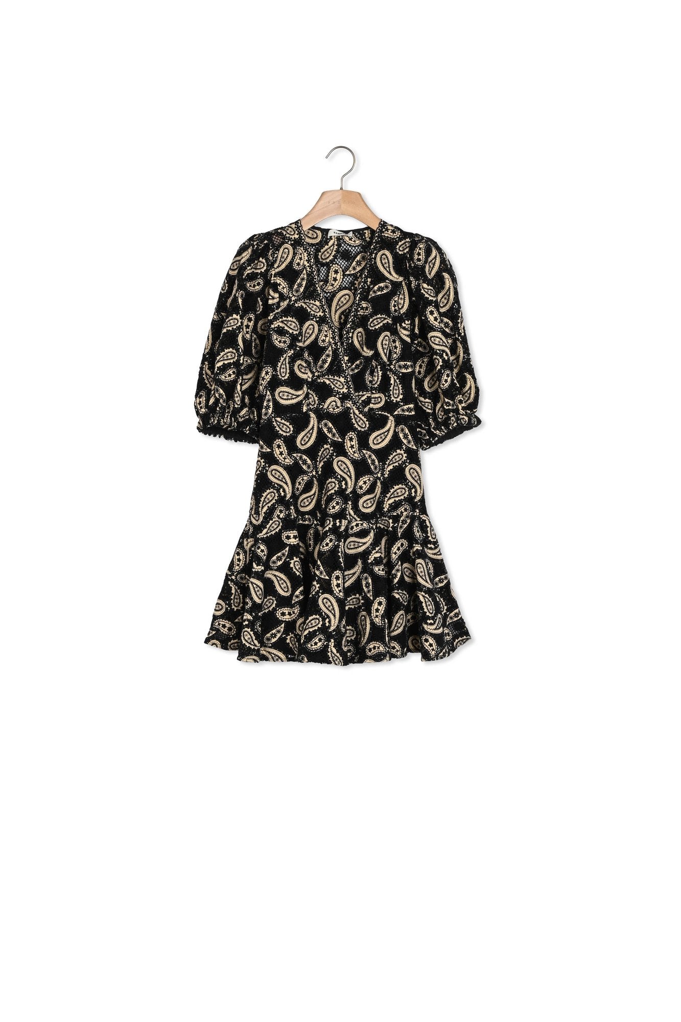 Robe courte en guipure motifs paisley Sandro seconde main