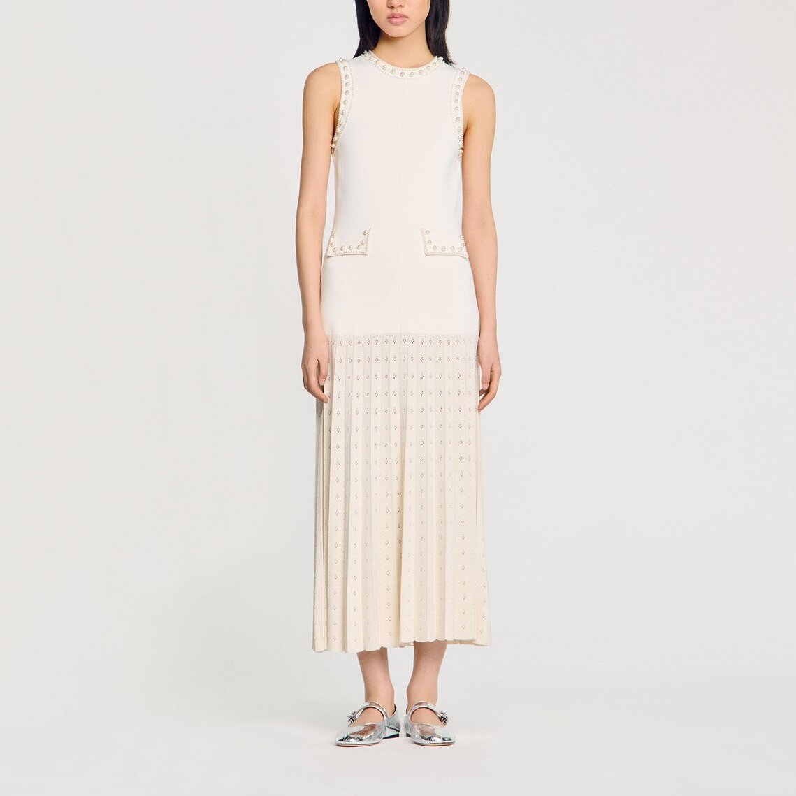 Robe longue en maille perlée Sandro seconde main