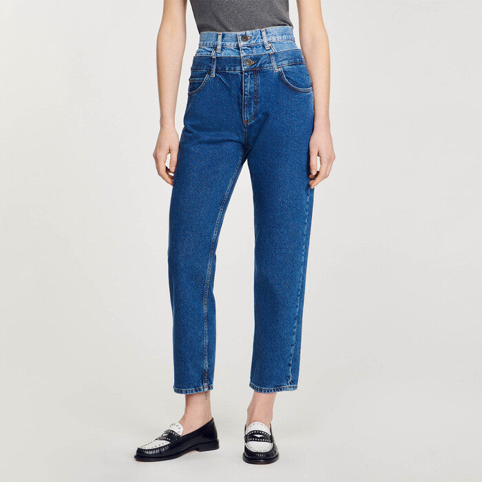 Jean trompe l'œil coupe mom Sandro seconde main