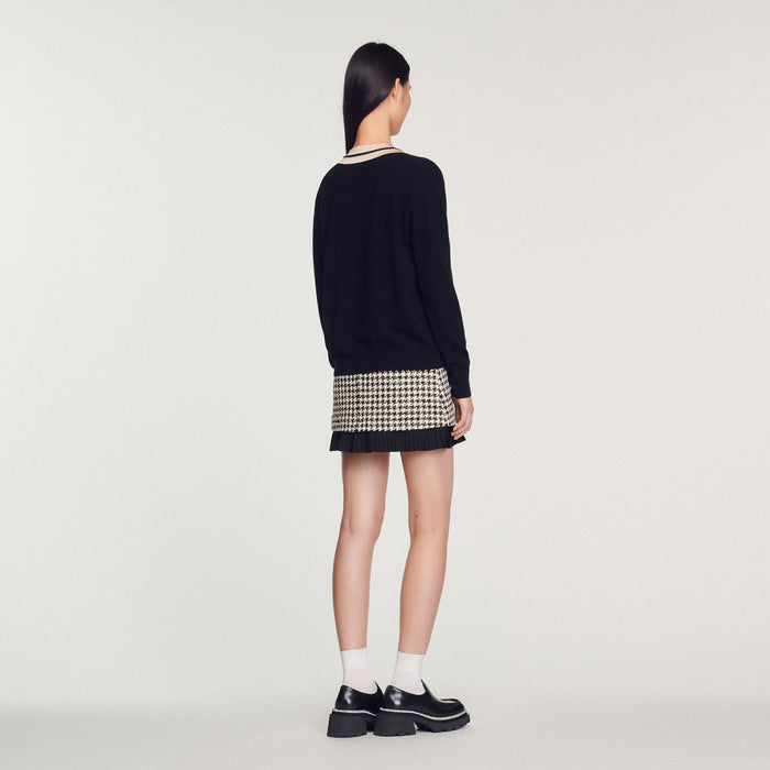 Pull au col V contrasté Sandro seconde main