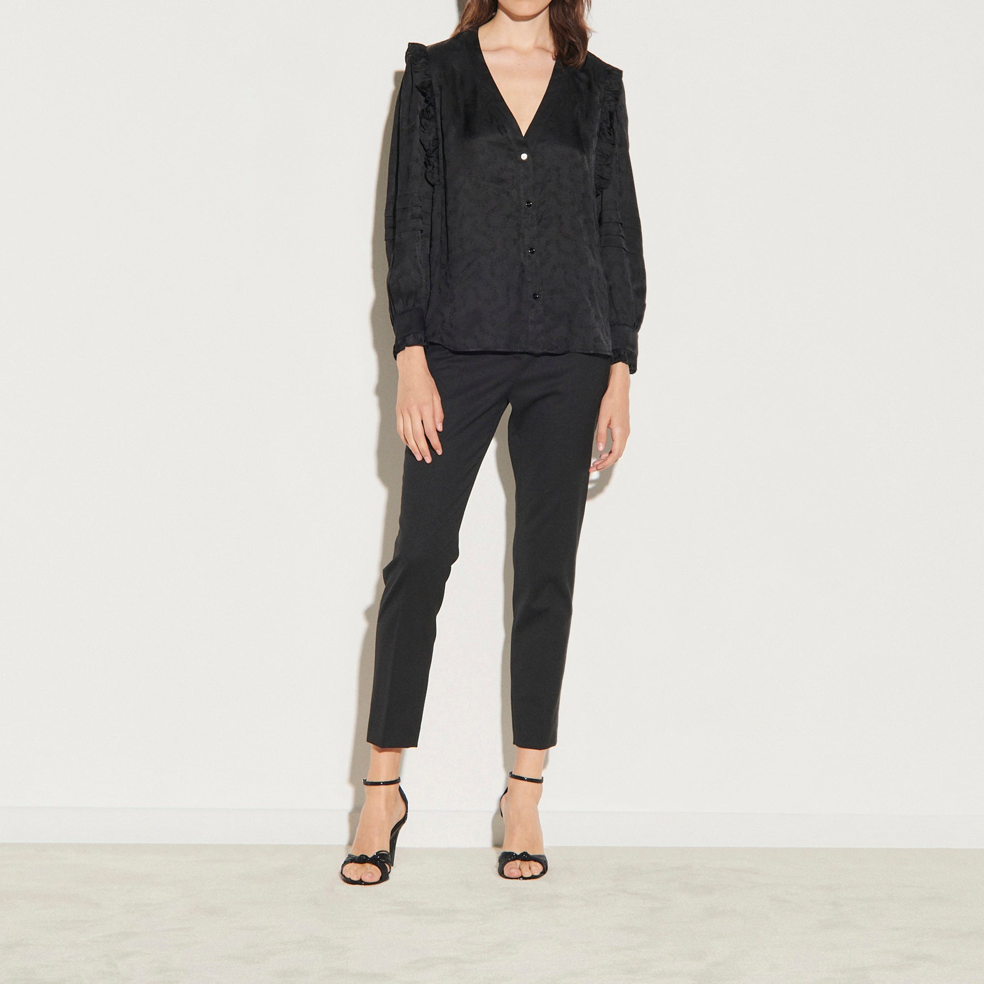 Chemisier en jacquard fluide Sandro seconde main