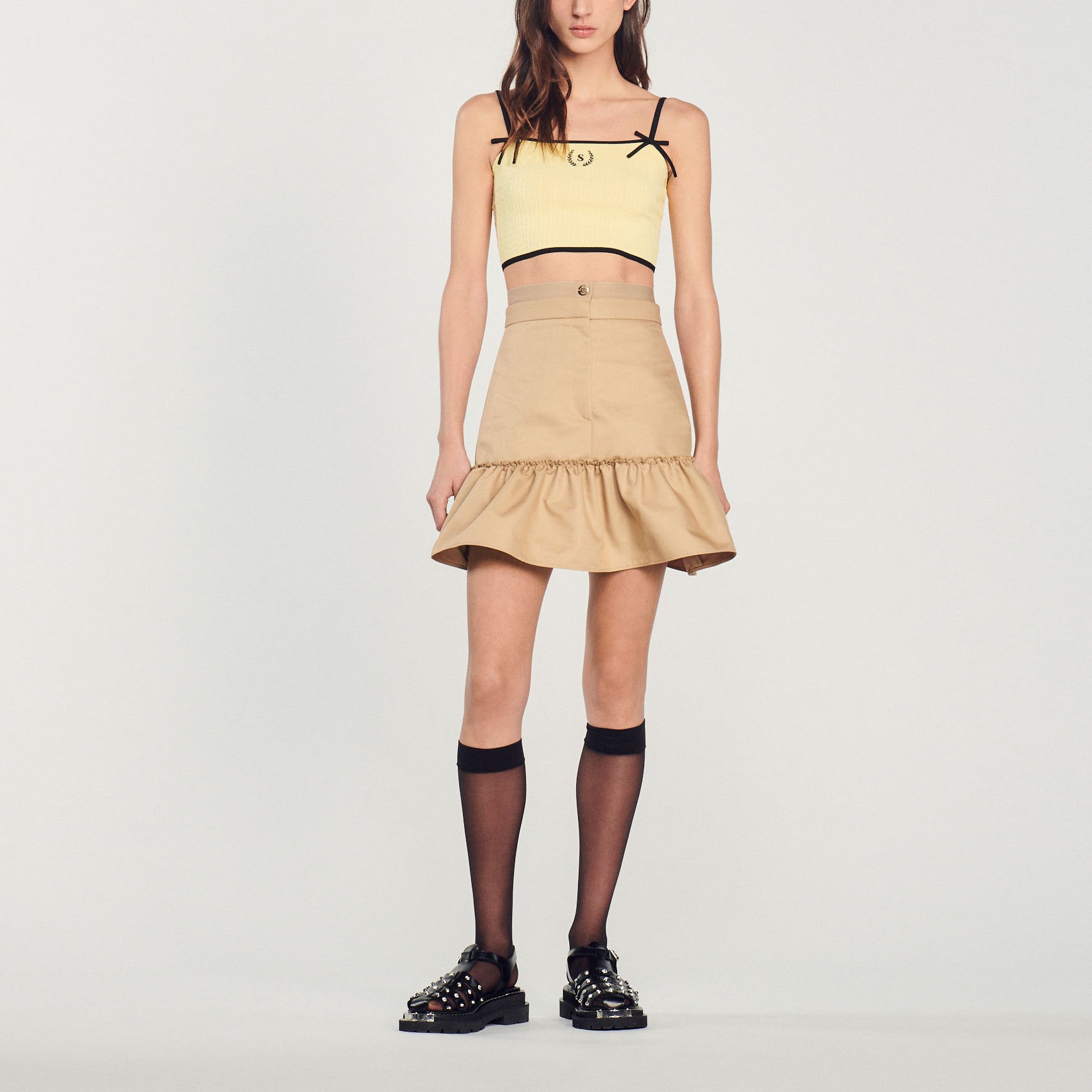 Jupe courte à volants Sandro seconde main