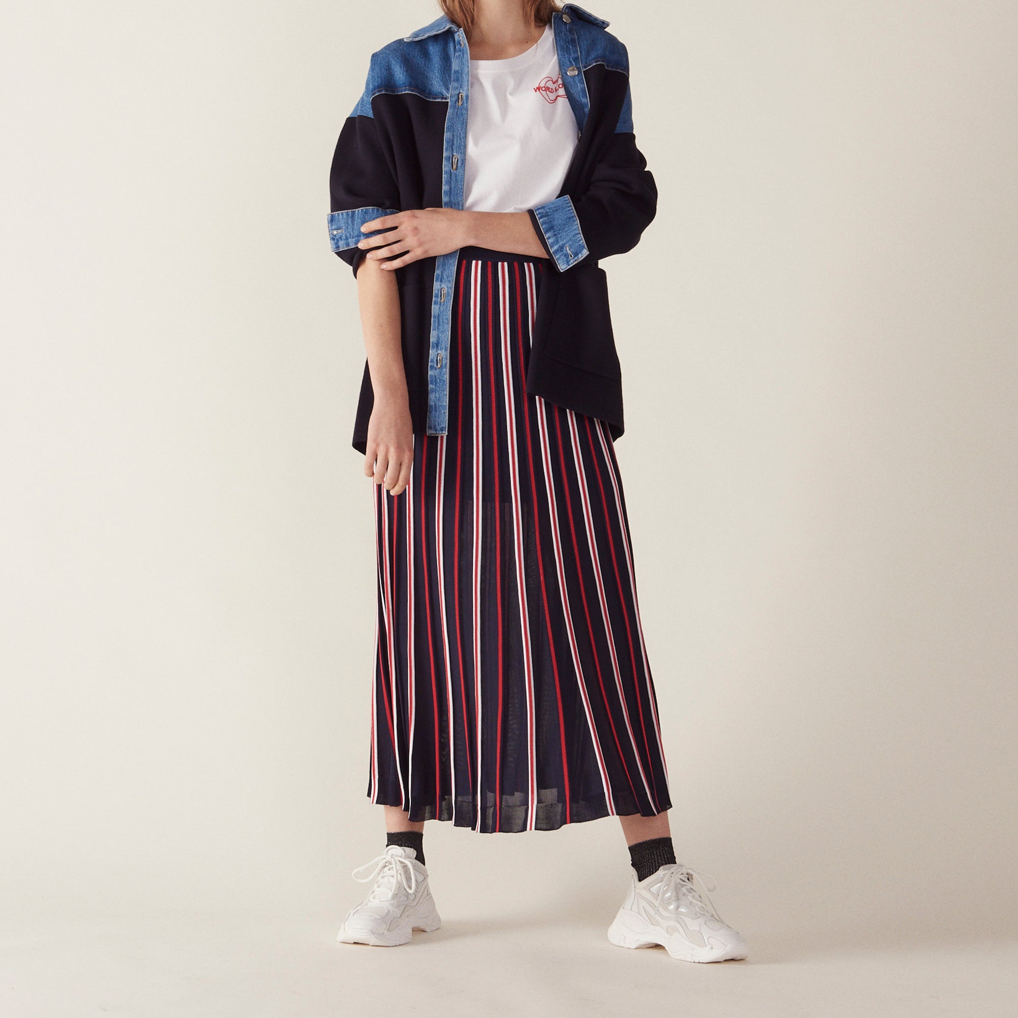 Jupe longue plissée en Maille Sandro seconde main