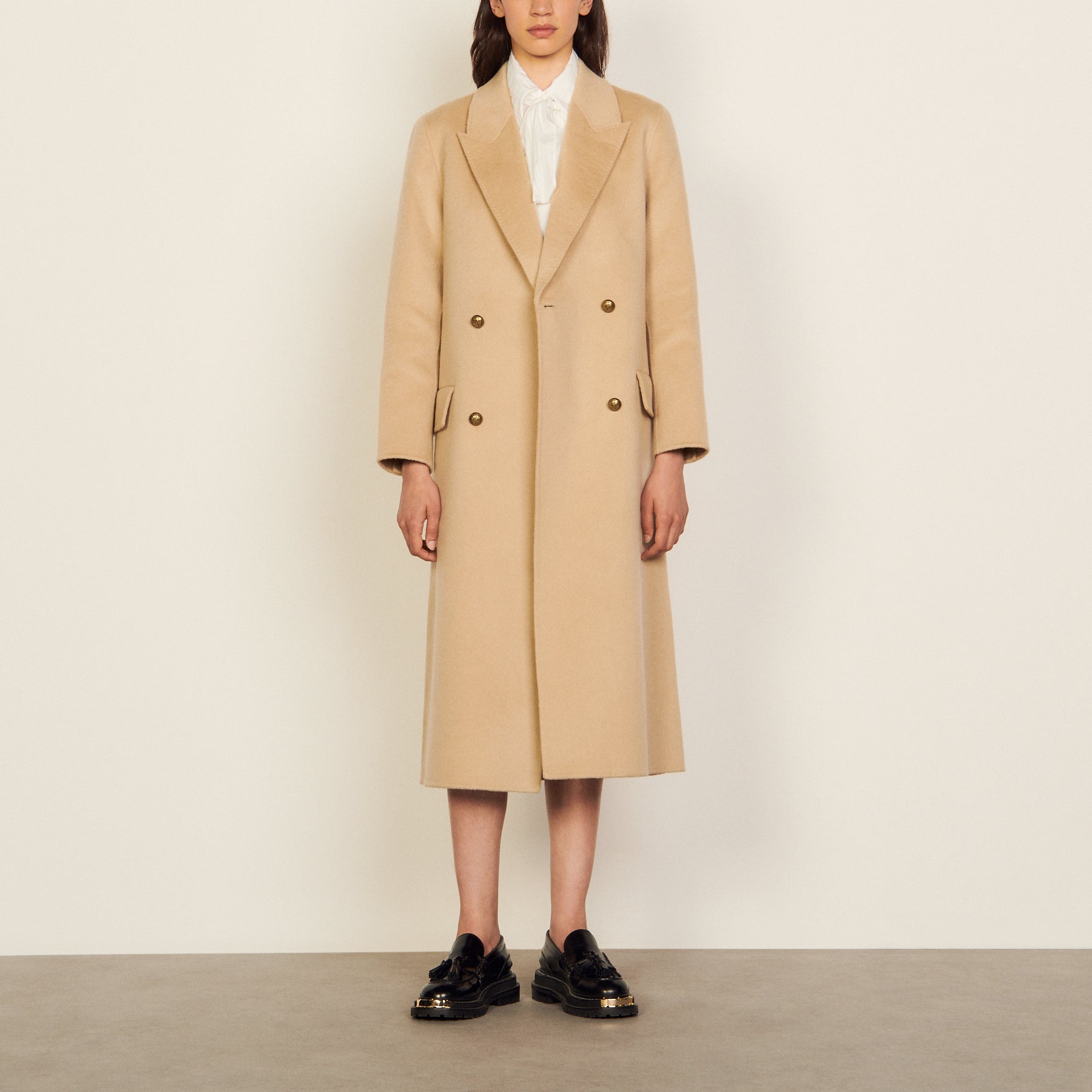 Manteau long en laine double face Sandro seconde main