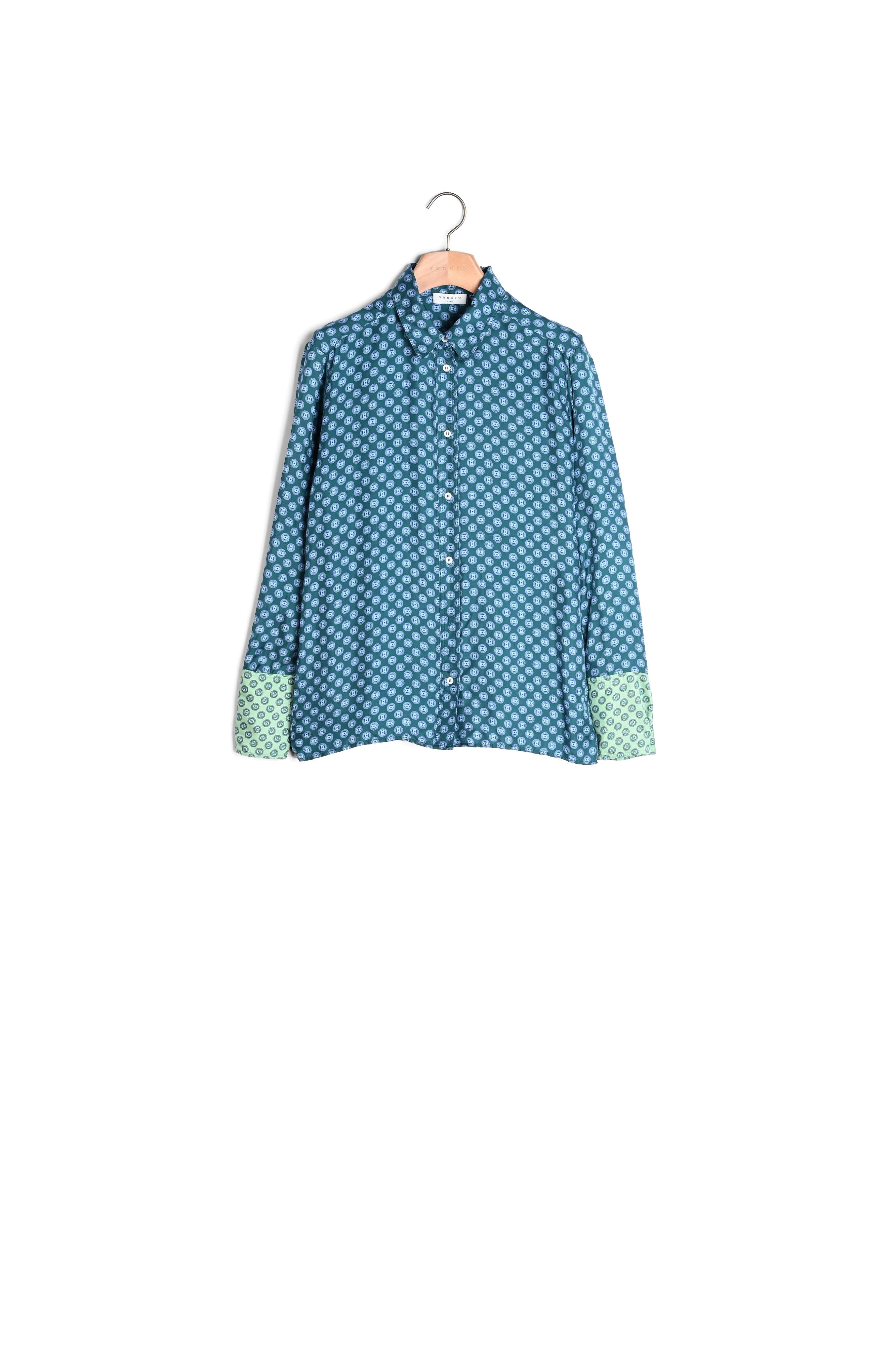 Chemise en soie imprimée Sandro seconde main