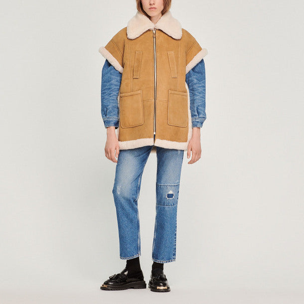 Peau lainée sans manches Sandro seconde main