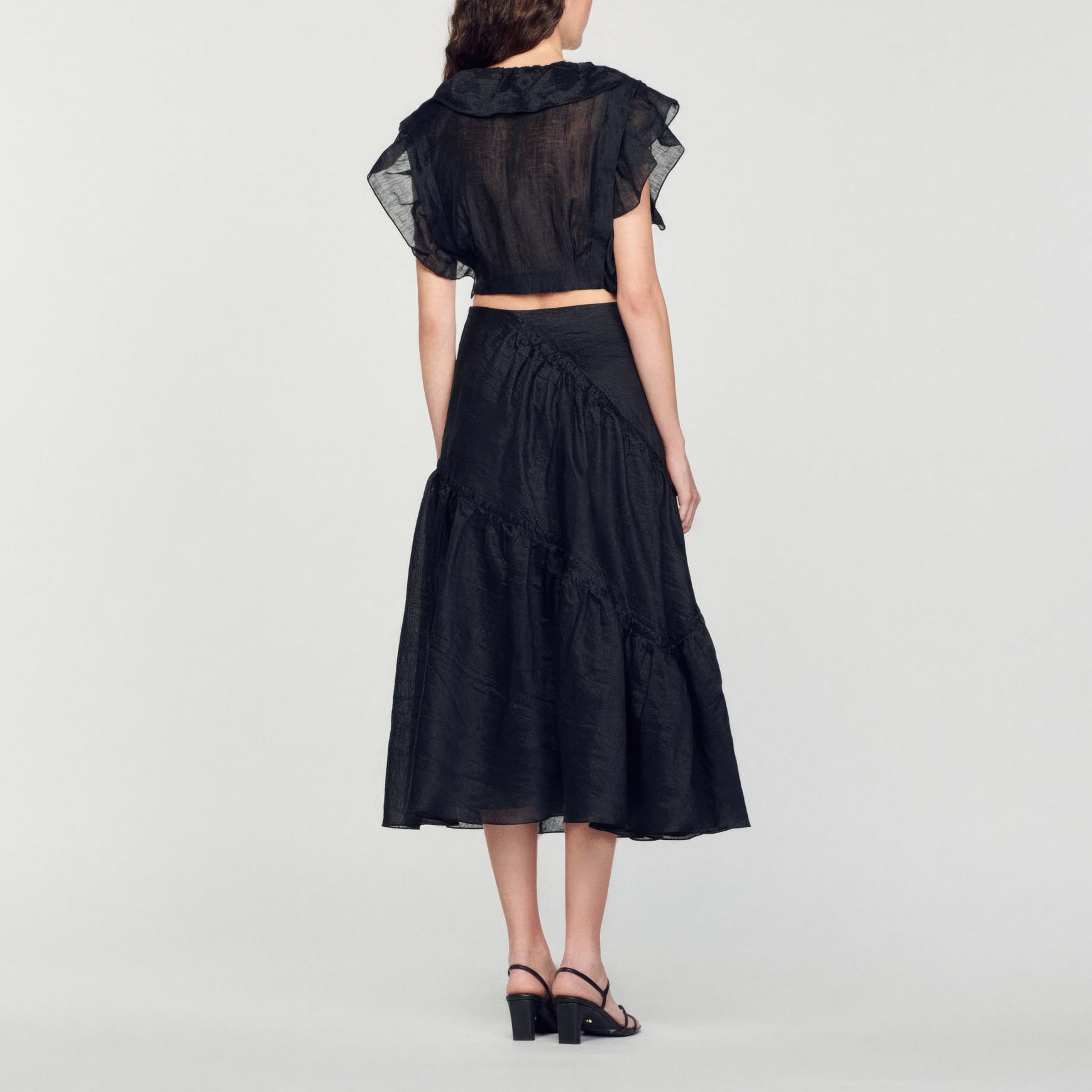 Jupe longue à volants Sandro seconde main