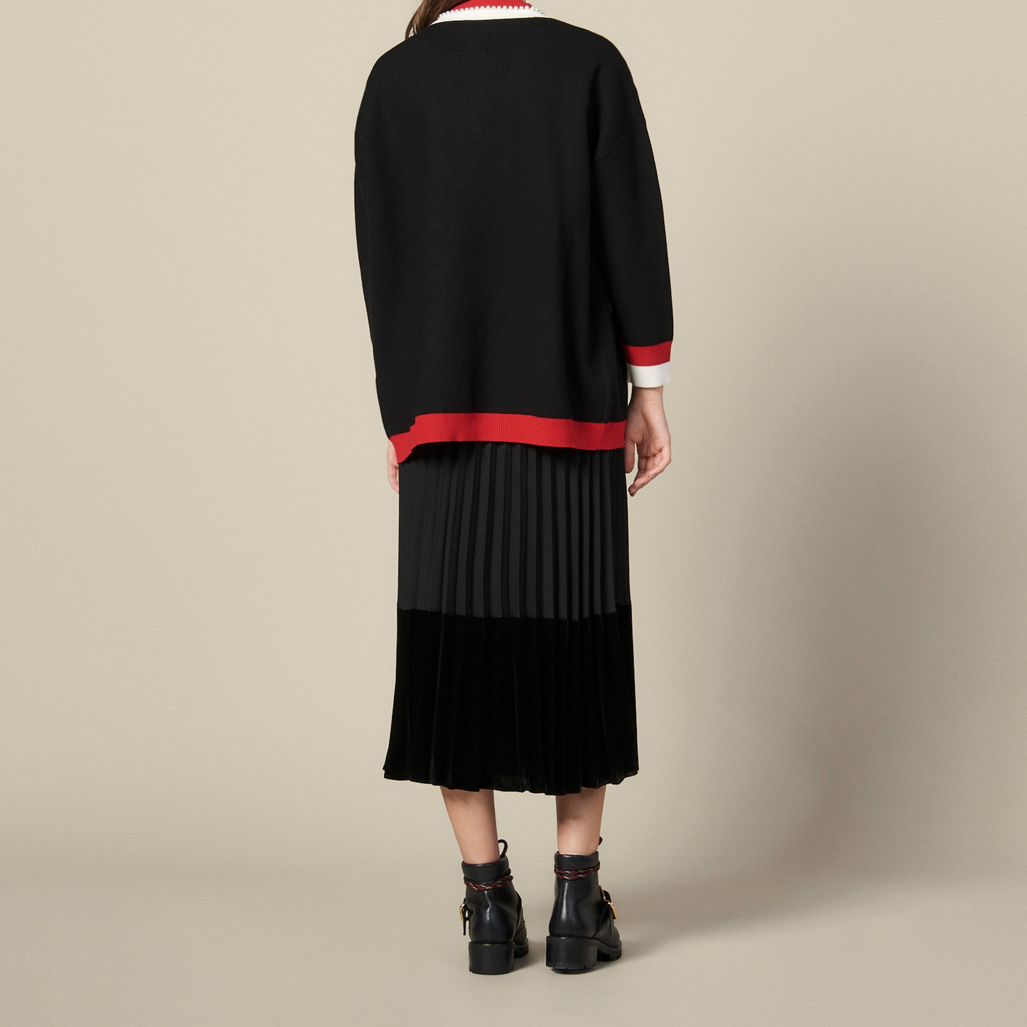 Cardi-coat à rayures contrastantes Sandro seconde main