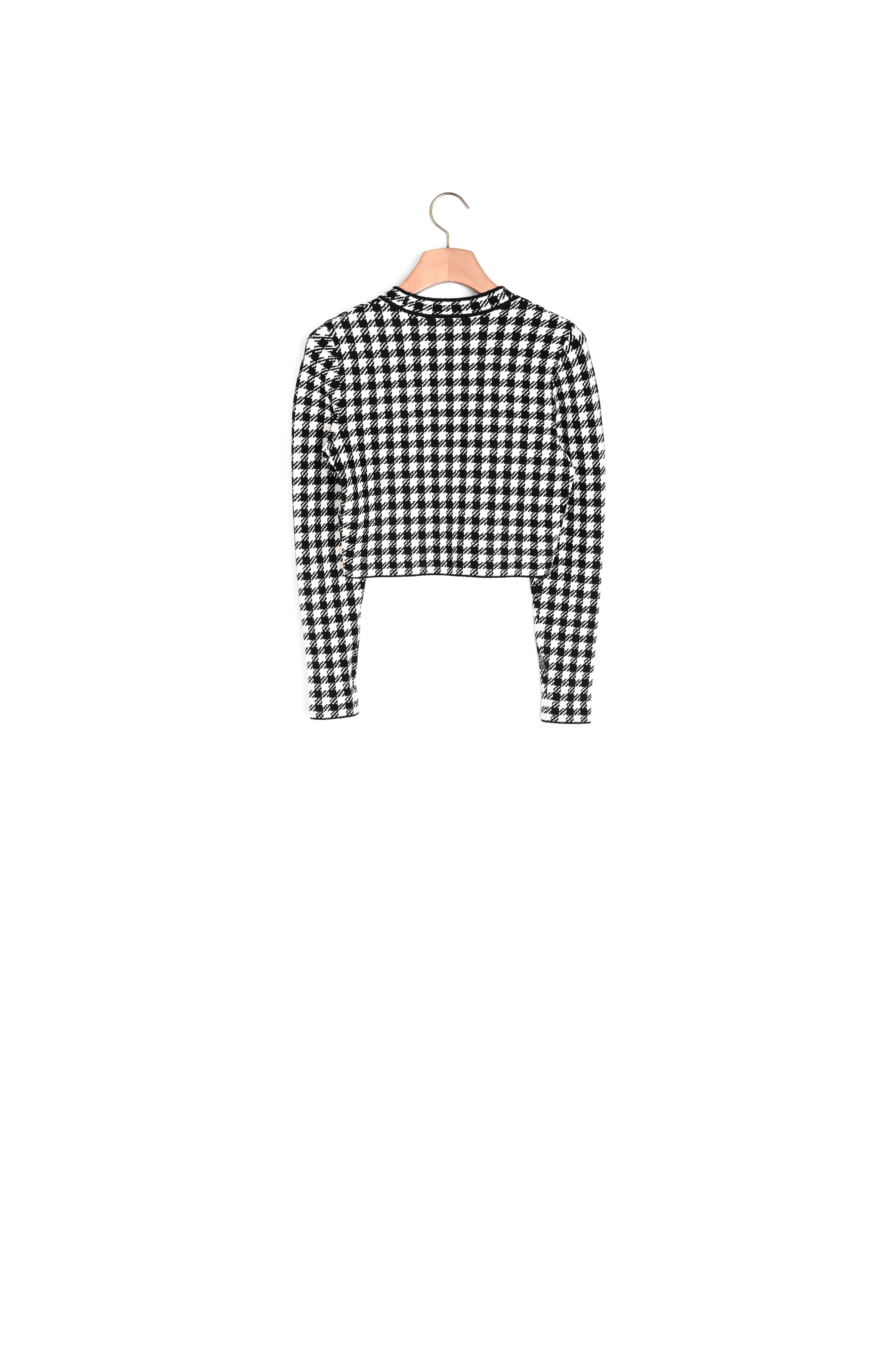 Cardigan court jacquard vichy Sandro seconde main