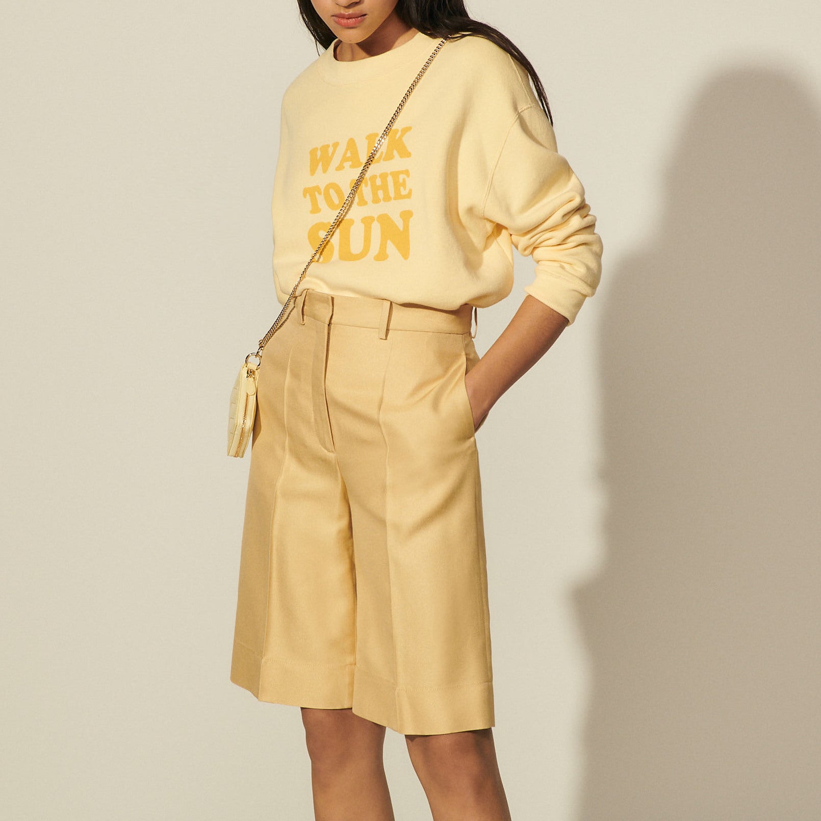 Bermuda taille haute à plis Sandro seconde main