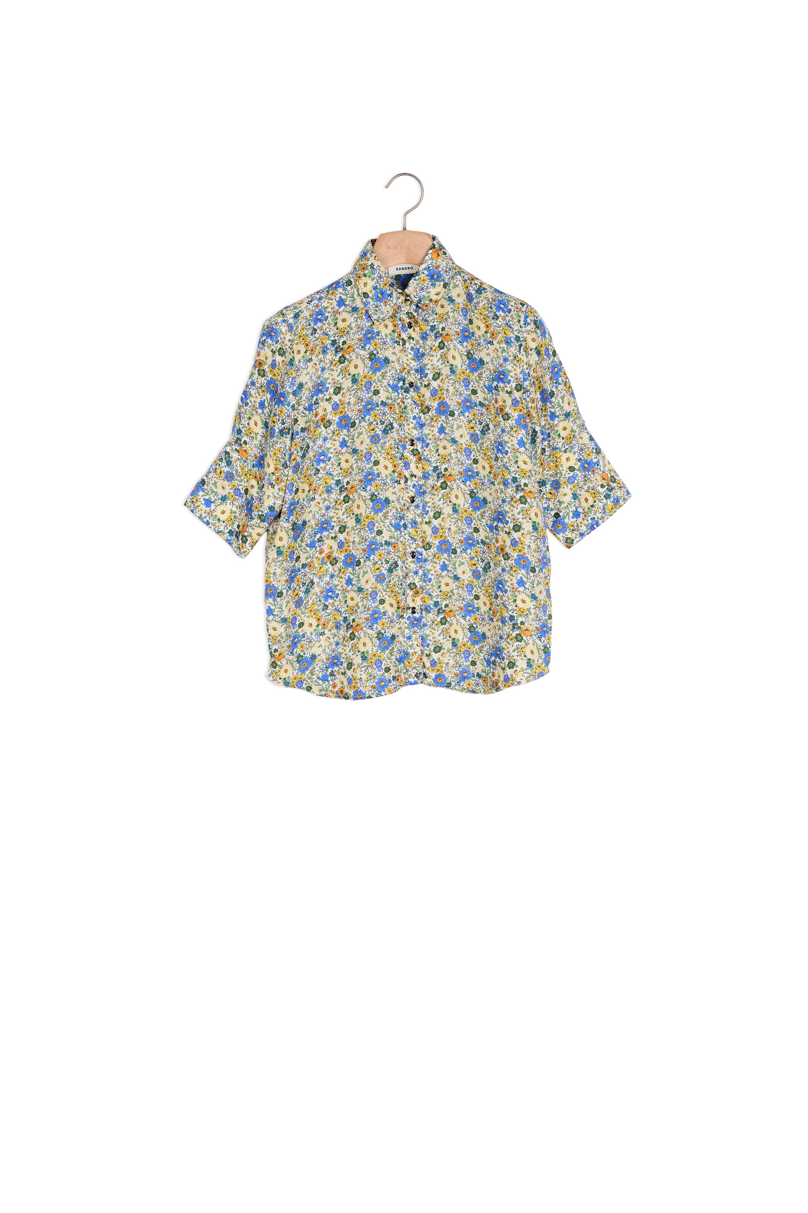 Chemise manches courtes imprimé Blossom Sandro seconde main