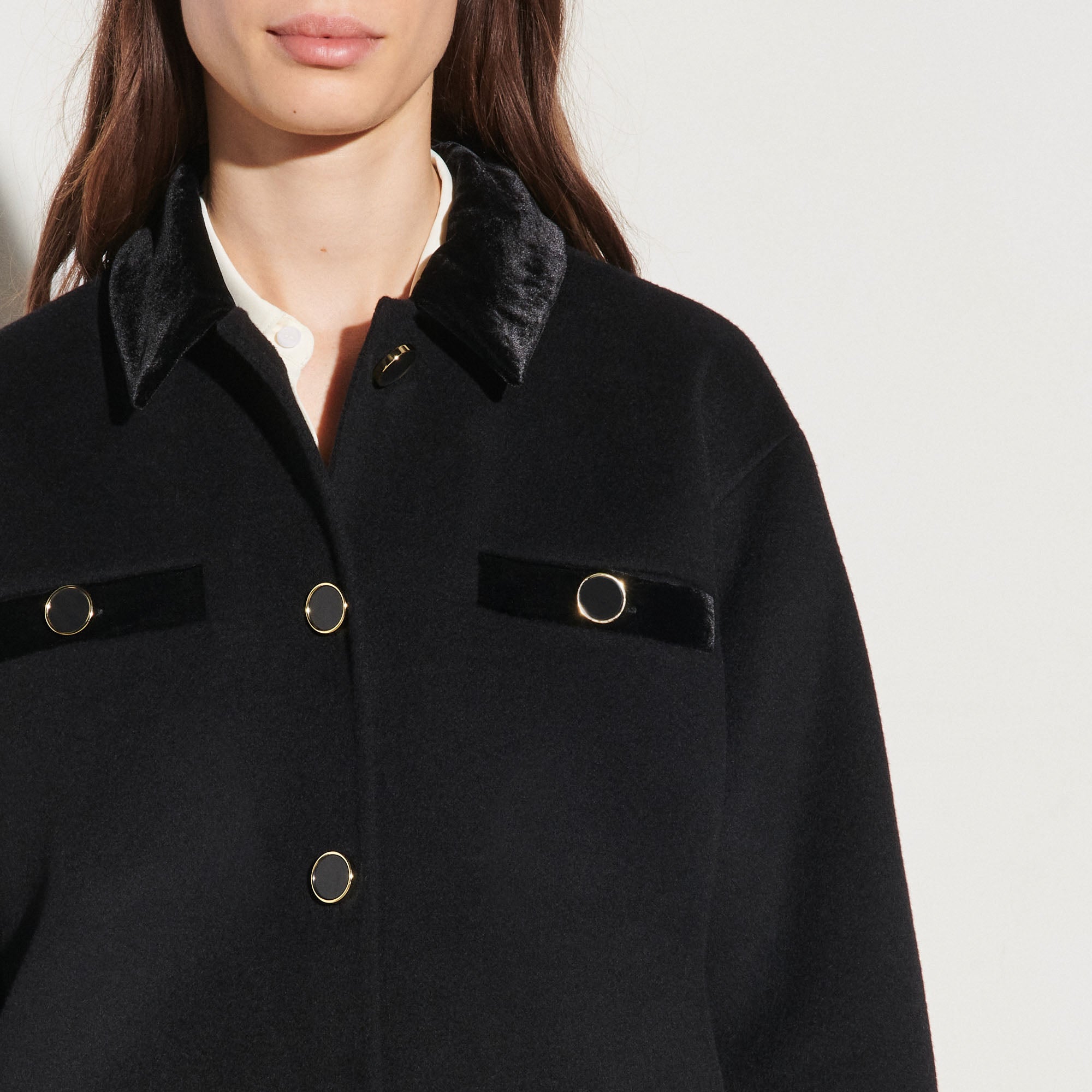 Veste en laine à carreaux Sandro seconde main