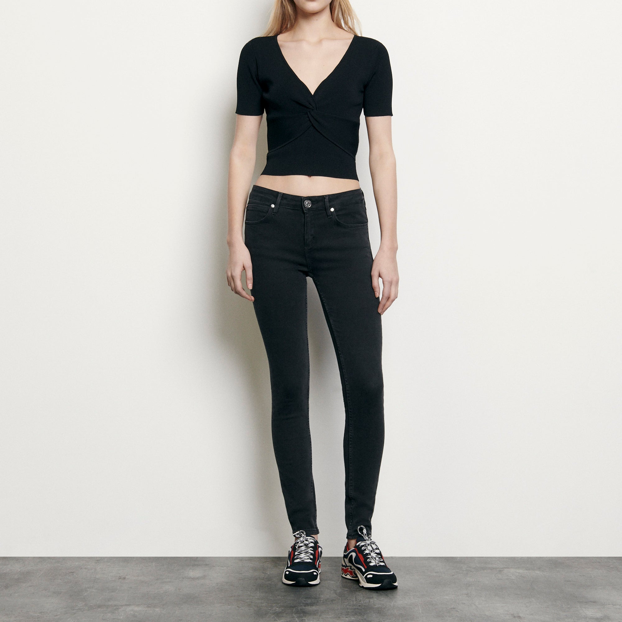 Top court en Maille côtelée Sandro seconde main