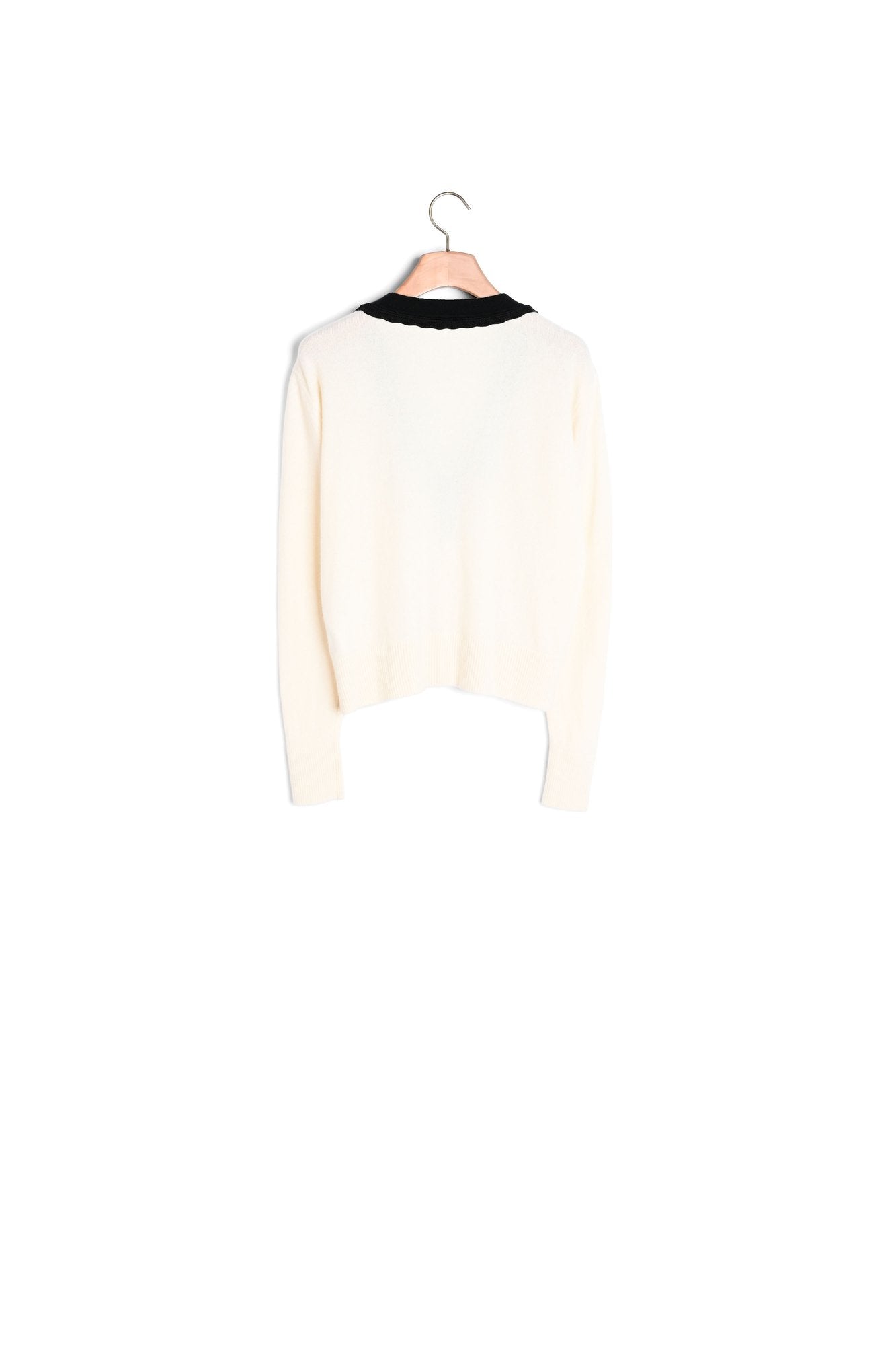 Pull col V bicolore en laine Sandro seconde main