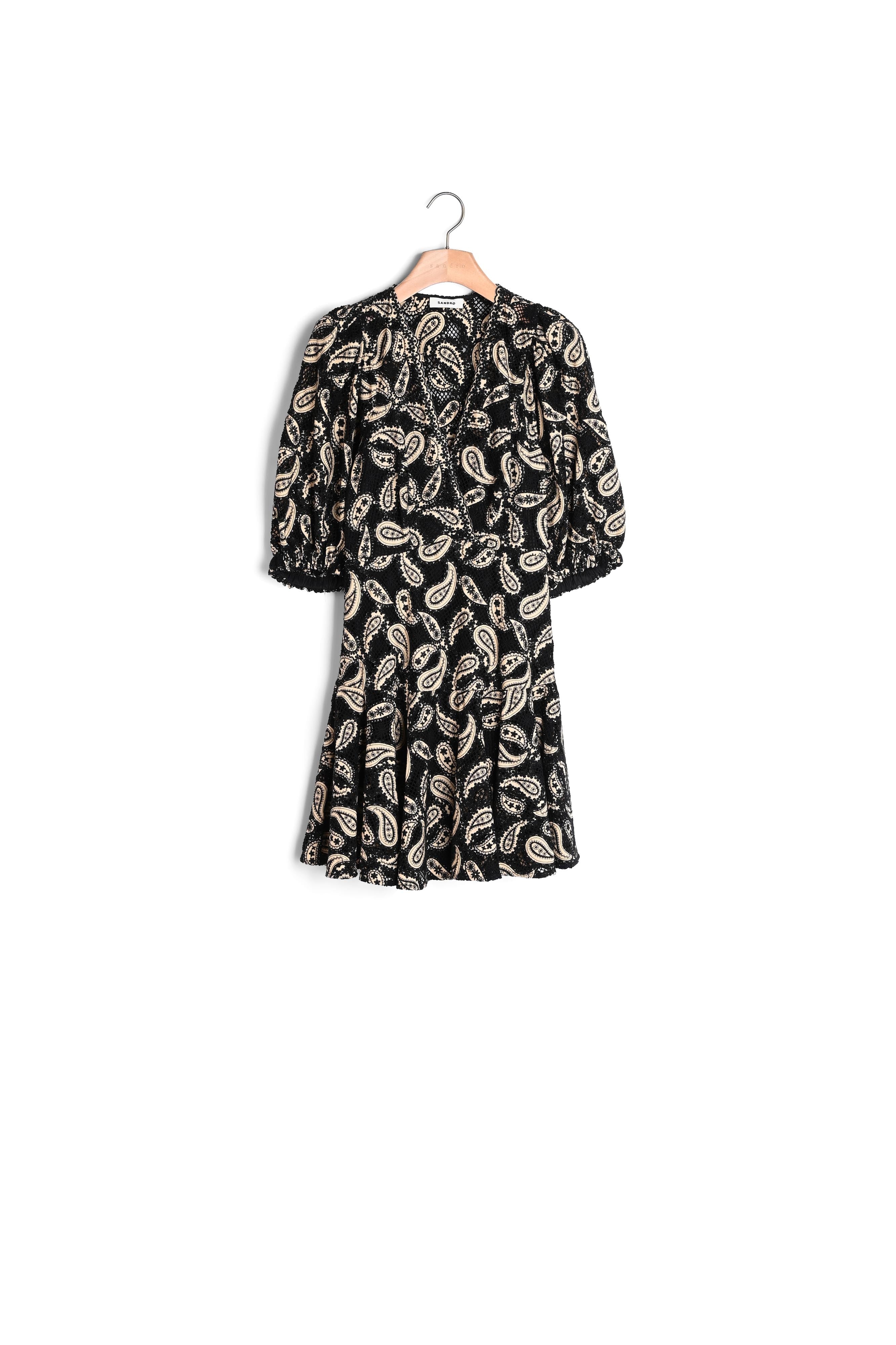 Robe courte en guipure motifs paisley Sandro seconde main
