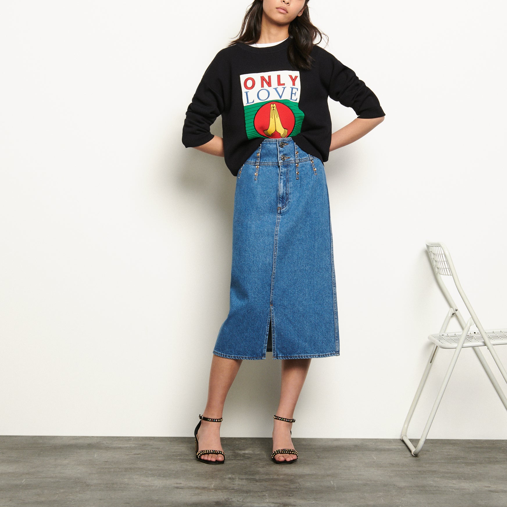 Jupe longue en Jean Sandro seconde main