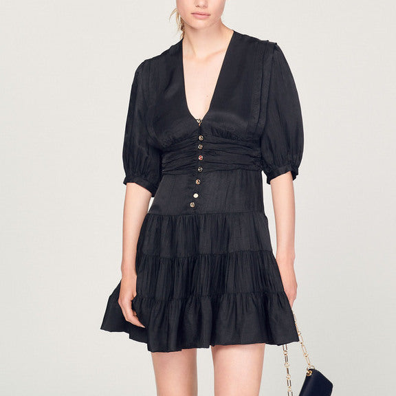 Robe volantée à manches courtes Sandro seconde main