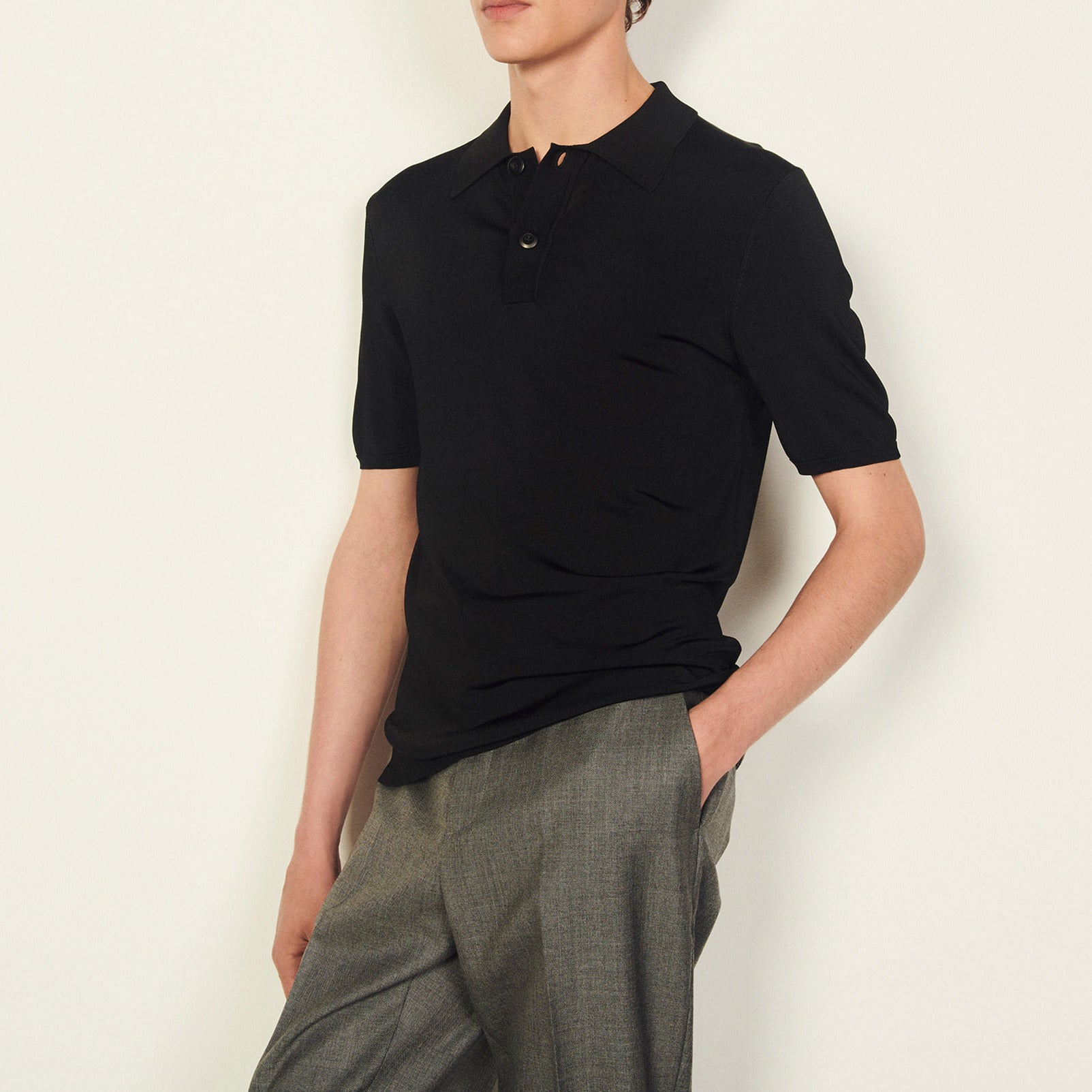 Polo en Maille fine manches courtes Sandro seconde main